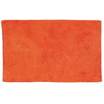 Orangefarbener Badvorleger aus weichem Baumwollfrottee mit strukturierter Oberfläche