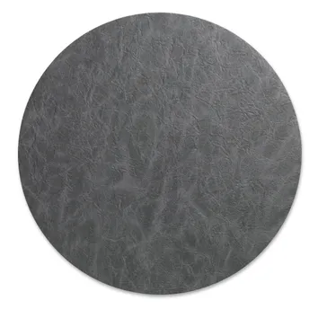 Texture de cuir gris circulaire avec surface finement détaillée et plis naturels