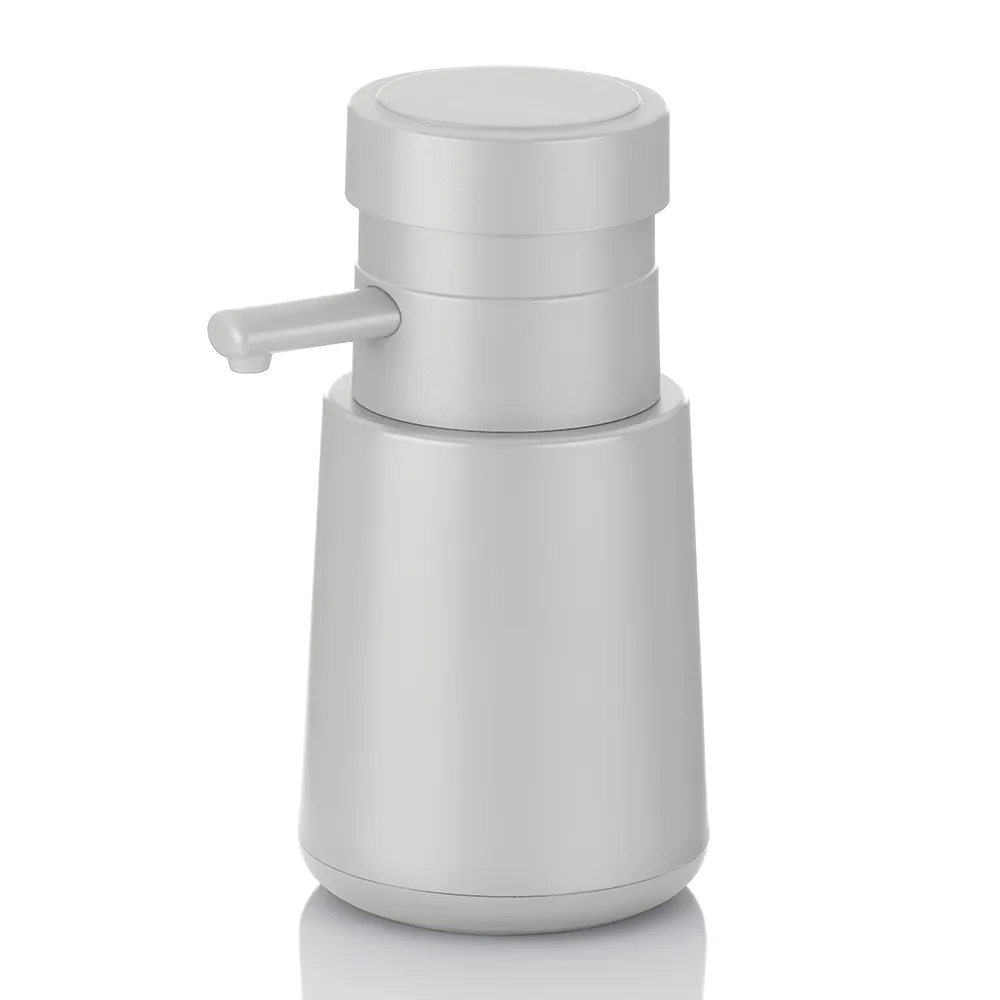 Weißer keramischer Seifenspender mit Pumpenaufsatz und ergonomischem Design