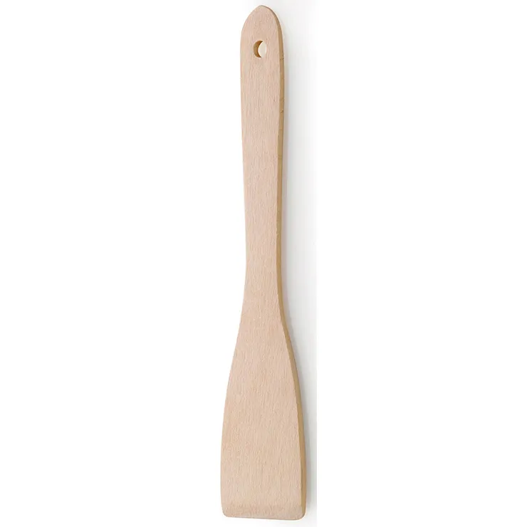 Holzschaufel Kochmesser Küchenwerkzeug aus Holz Lange Holzschaufel mit oval geformtem Blatt und Aufhängeloch, natur-farben und glatte Oberfläche