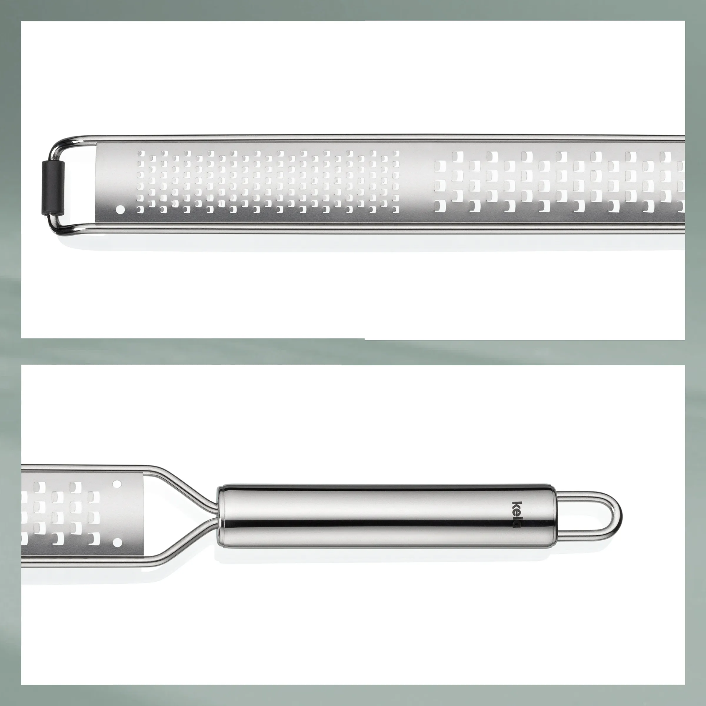 Microplane Reibe Set - Flachreibe und Zylinderreibe Edelstahl Flache und zylindrische Microplane-Reibe mit Griff aus Edelstahl und schwarzem Kunststoff