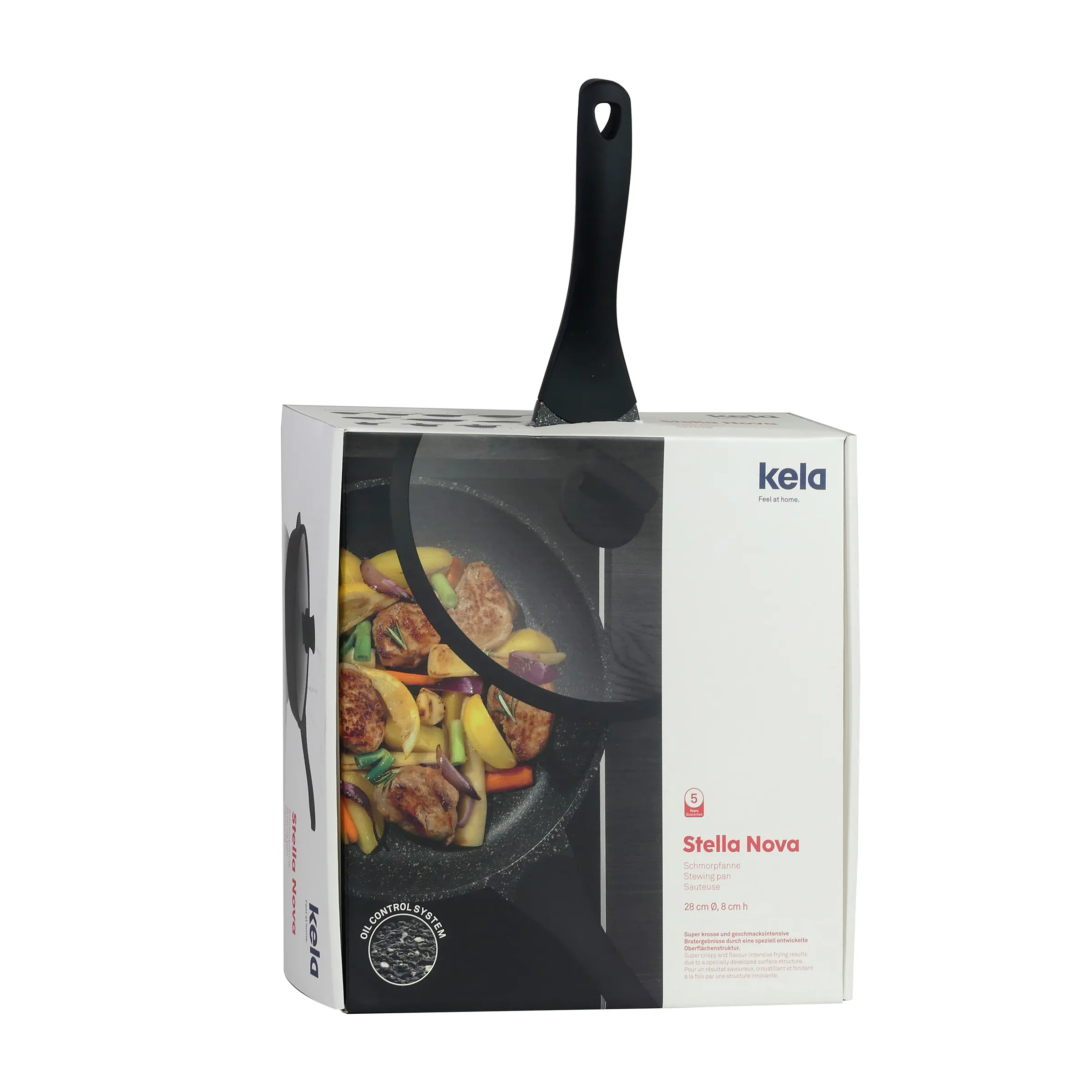 Kela Stella Nova Bratpfanne 28 cm Antihaft Induktion Bratpfanne Kela Stella Nova Bratpfanne 28 cm mit schwarzem Griff in Verpackung, Antihaftbeschichtung, Induktion geeignet