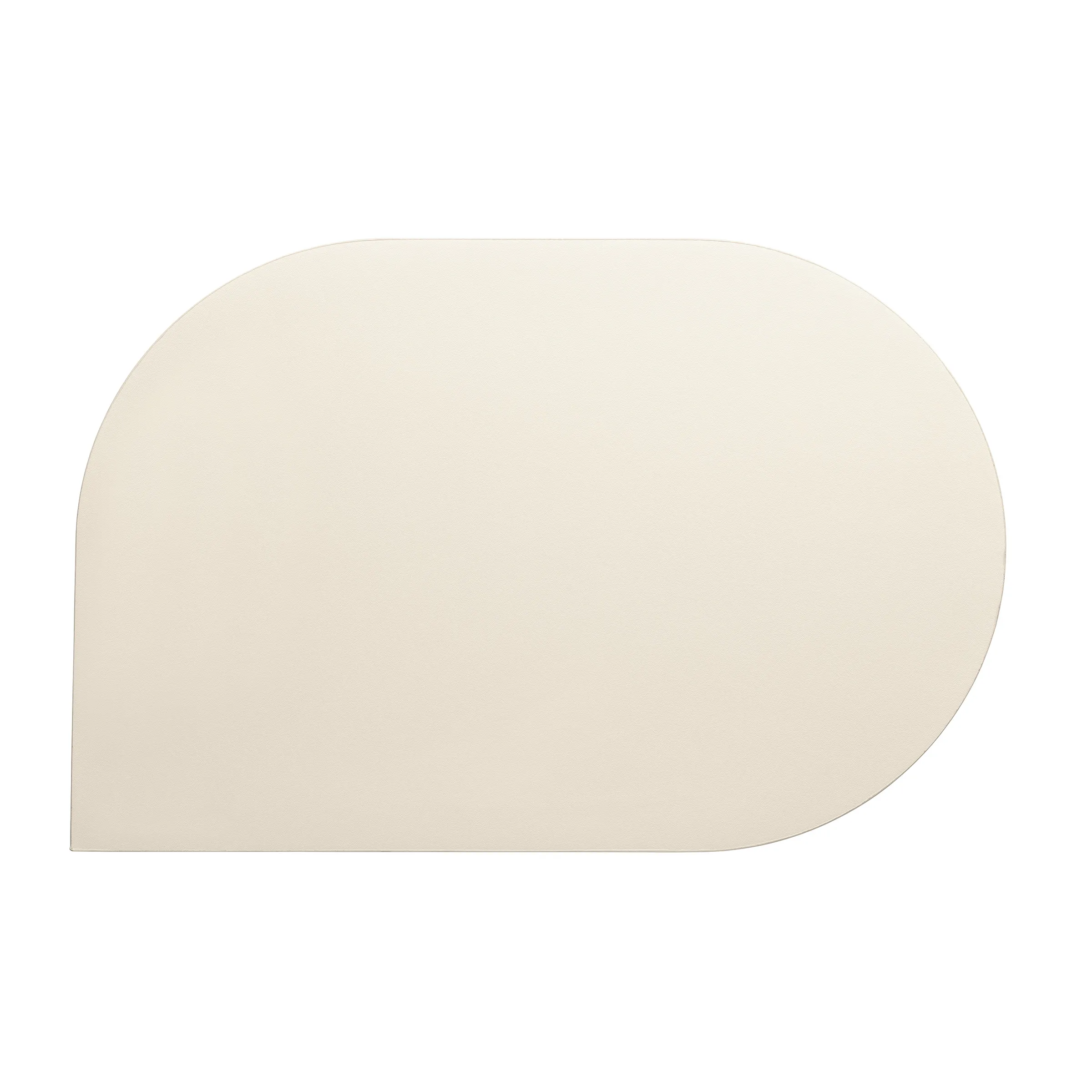 Beige Serviertablett halbrund - modernes Design Beige halbrunde Platte oder Tablett mit abgerundeten Kanten auf weißem Hintergrund