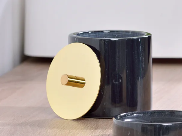 Wattedose Liron aus Marmor Wattedose zur Aufbewahrung von Wattepads im Badezimmer