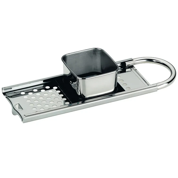 Küchensieb Edelstahl mit Abtropfschale Edelstahl-Küchensieb mit quadratischer Schüssel, langem Griff und perforierter Abtropfschale für die Lebensmittelzubereitung