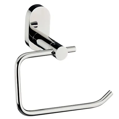 Verchromter Toilettenpapierhalter aus Metall mit Wandbefestigung und offenem Ring-Design