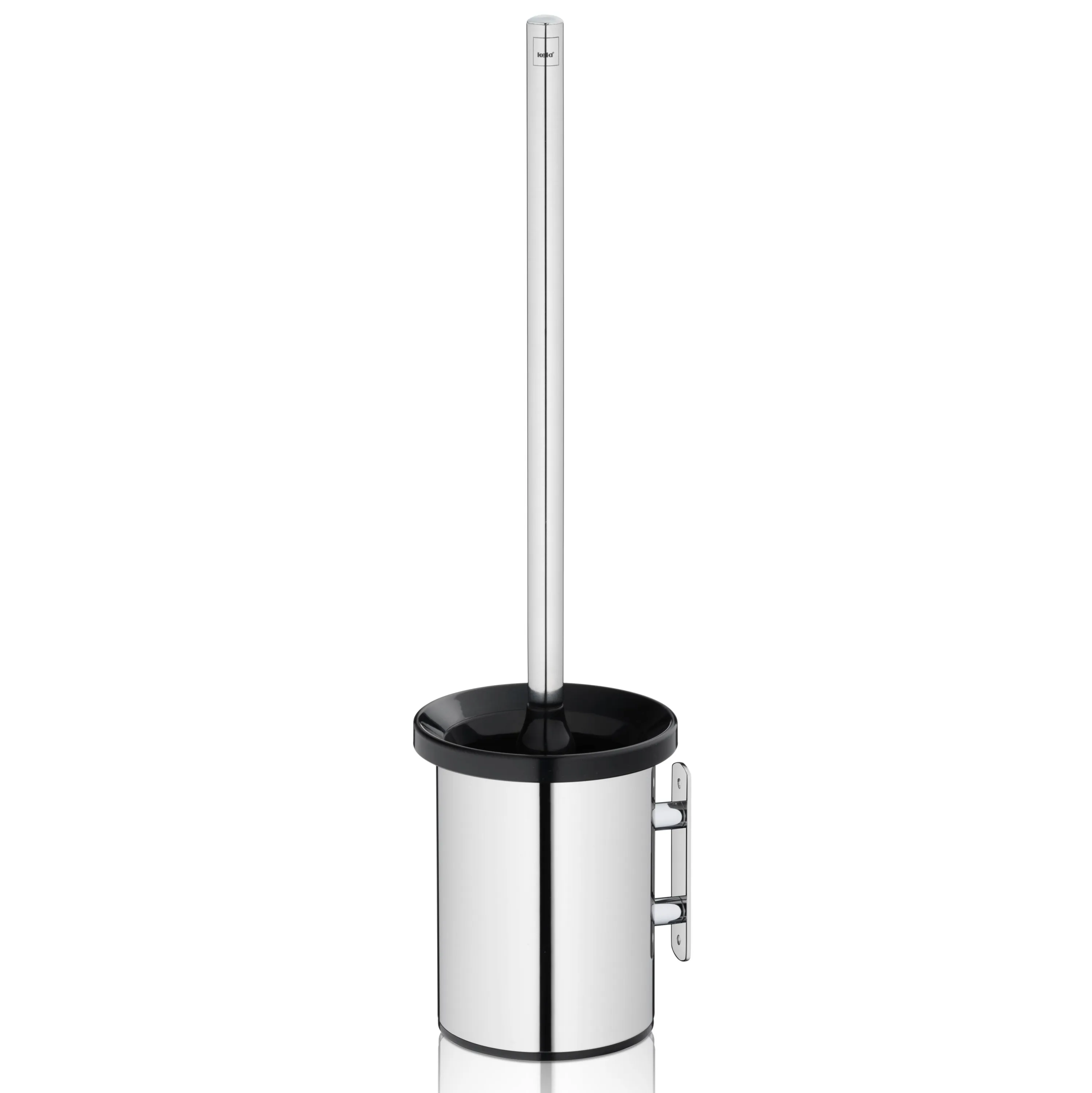 Brosse WC Acier Inoxydable avec Long Manche Brosse WC acier inoxydable avec couvercle noir et long manche, design moderne pour salle de bain
