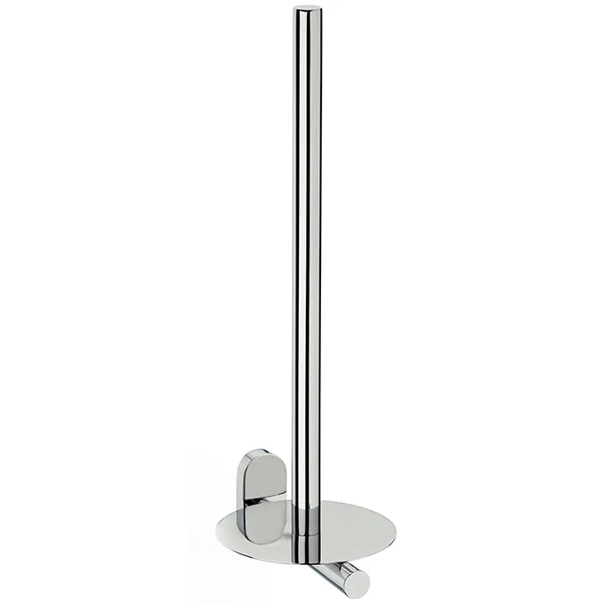Toilettenpapierhalter stehend chrom - WC-Rollenhalter freistehend Verchromter Toilettenpapierhalter mit vertikaler Stange und rundem Standfuß