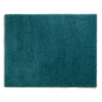 Flauschiger Teppich in Petrol-Blaugrün mit weicher Oberfläche und strukturiertem Flor.