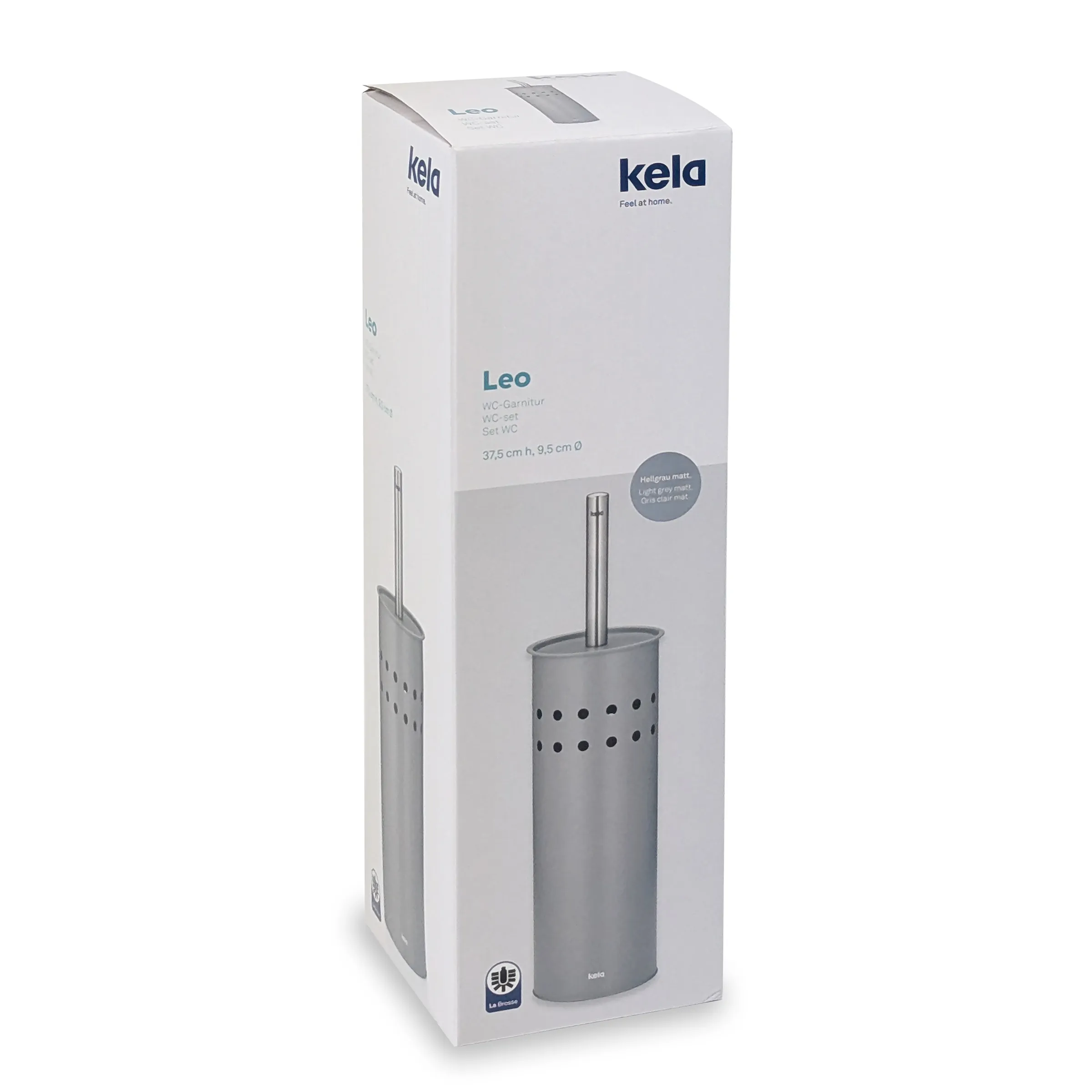 Kela Leo WC-Garnitur Edelstahl matt - Toilettenbürste mit Halter Kela Leo WC-Garnitur in mattiertem Edelstahl, 37,5 cm hoch, in weißer Produktverpackung