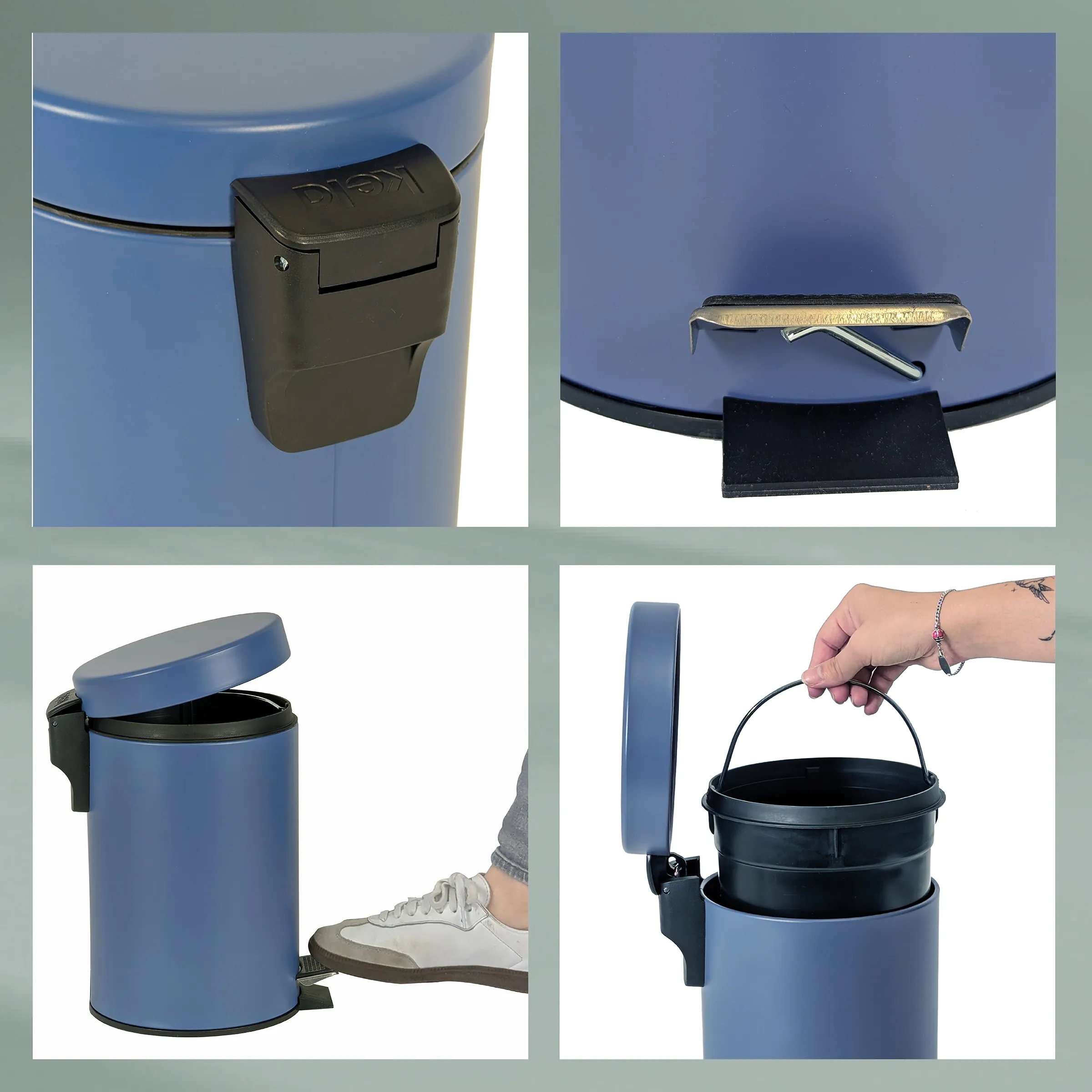 Dust bin Monaco mauve blue Dust bin Monaco mauve blue