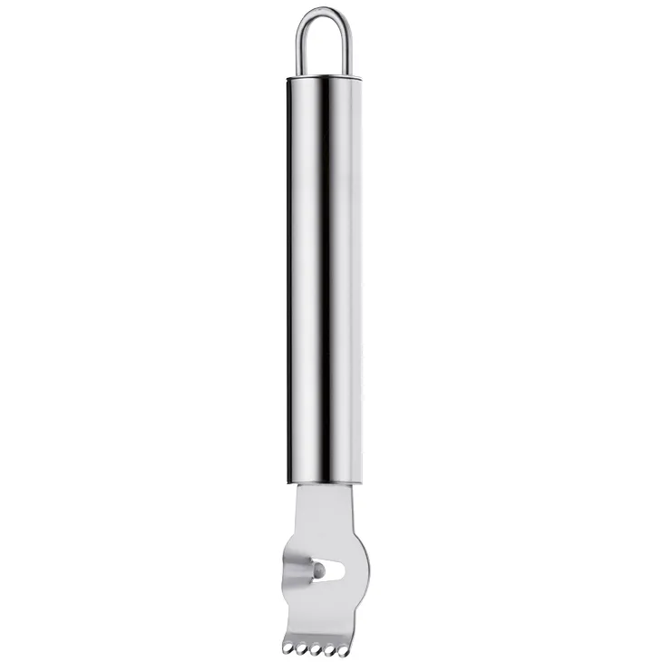 Zestenreibe Edelstahl - Küchenreibe für Zitrone und Käse Edelstahl-Zestenreibe mit ergonomischem Griff und Zitronenreiben-Funktion auf weißem Hintergrund