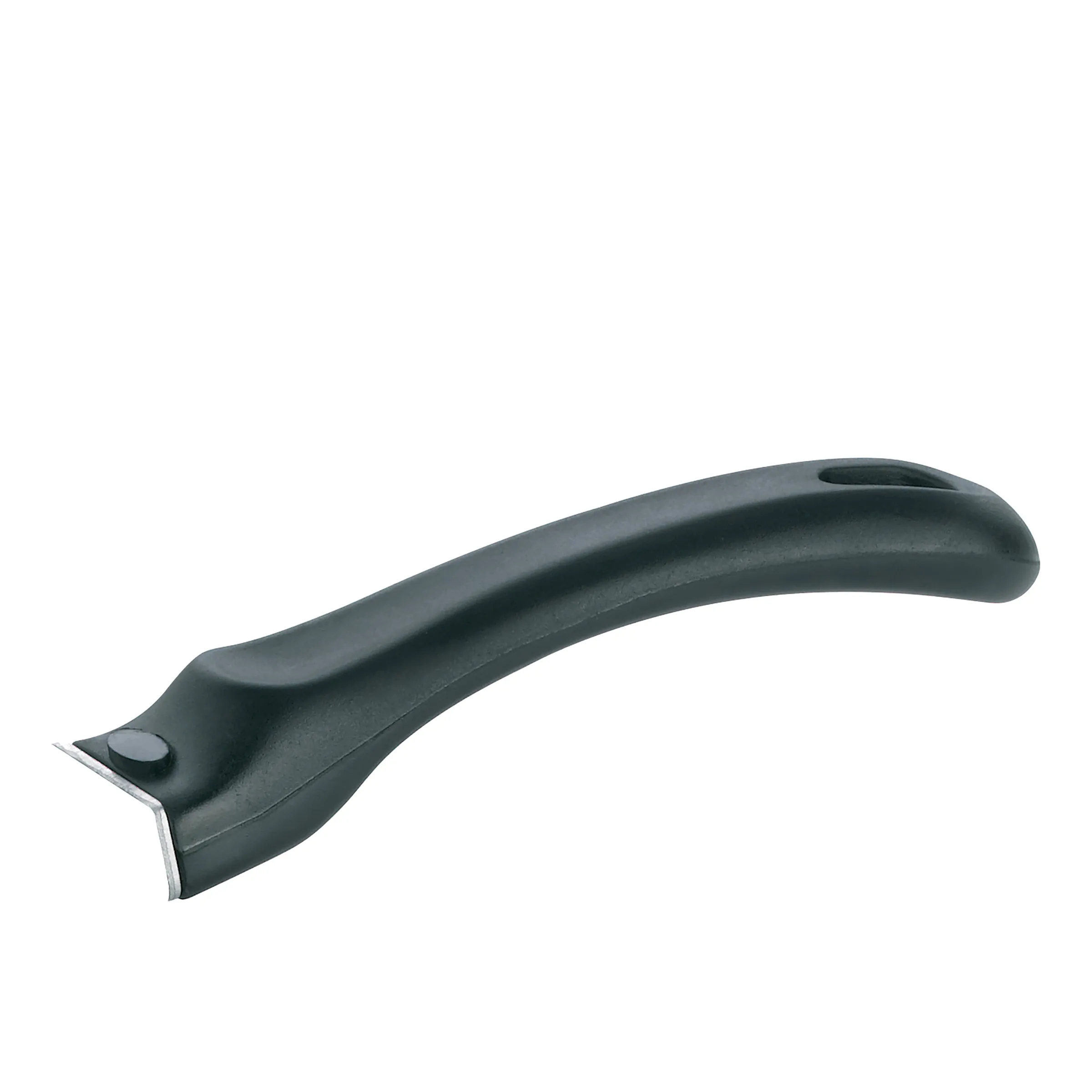 Glasschaber mit ergonomischem Griff - Profi-Werkzeug für streifenfreie Reinigung Schwarzer ergonomischer Glasschaber mit Metallklinge zur Entfernung von Aufklebern und Farbresten