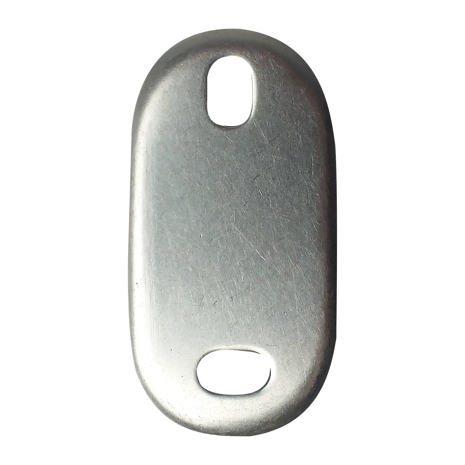 Edelstahl Montageplatte oval - Befestigungselement Metallplatte mit ovalem Design und zwei ovalen Aussparungen oben und unten