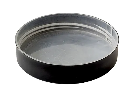 Schwarze Metalldose mit Schraubdeckel - Runde Aufbewahrungsdose Runde schwarze Metalldose mit Schraubdeckel und silbernem Gewinde auf weißem Hintergrund