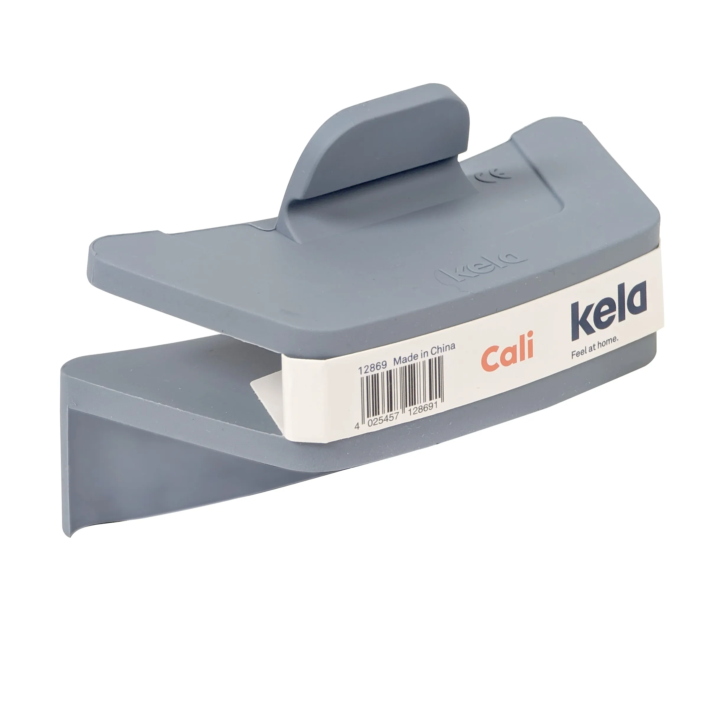 Kela Cali Duschhocker klappbar mit Handgriff - rutschfester Wandsitz für barrierefreies Bad Kela Cali Duschhocker in Grau mit Handgriff und klappbarer Sitzfläche, seitliche Ansicht