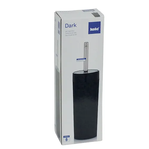 Brosse de toilette Kela Dark bac noir Brosse de toilette Kela Dark avec bac noir en plastique dans son emballage d'origine gris
