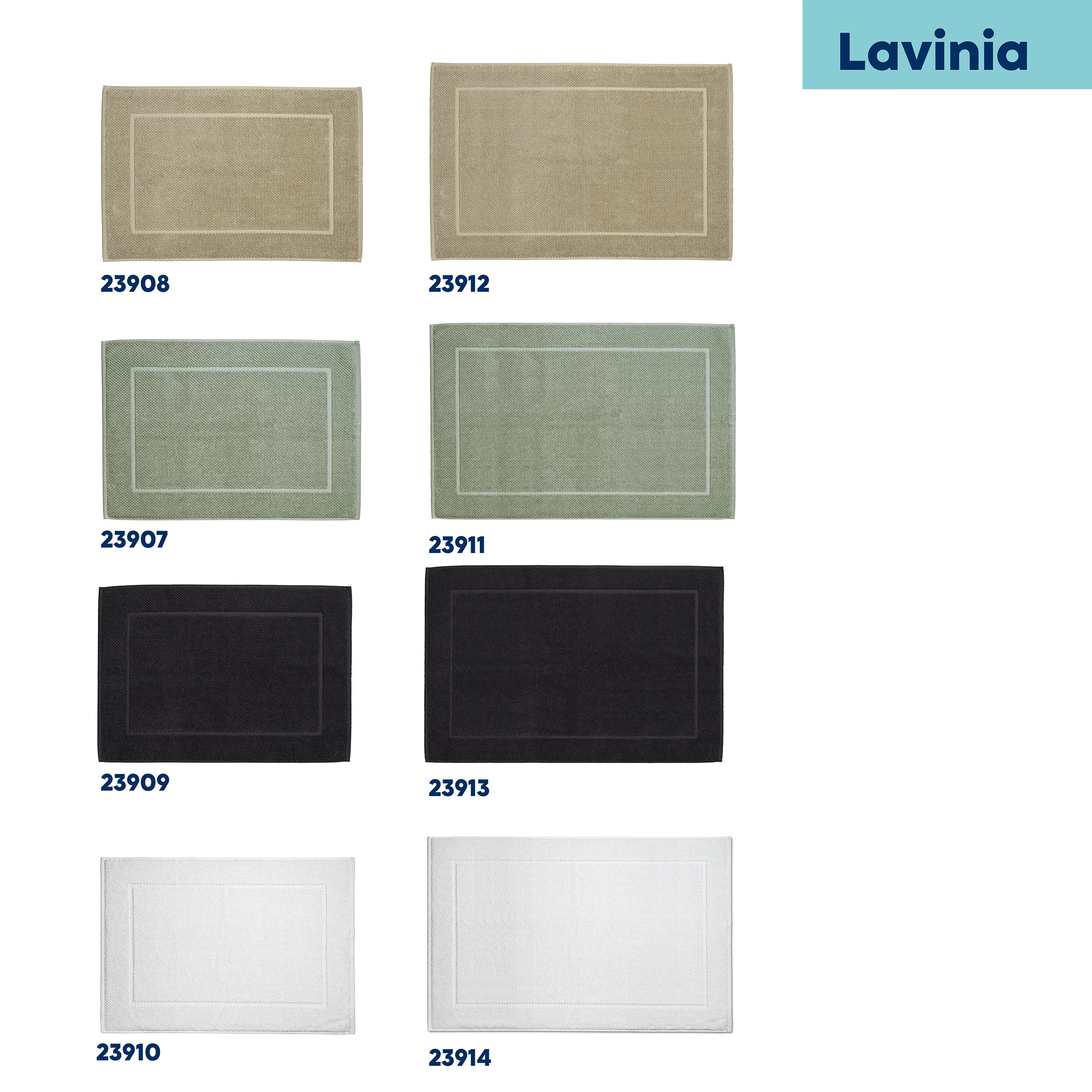 Lavinia Badteppiche - Hochwertige Badematte Kollektion Lavinia Kollektion: Acht Badteppiche in verschiedenen Farben und Größen mit rechteckigem Muster-Design