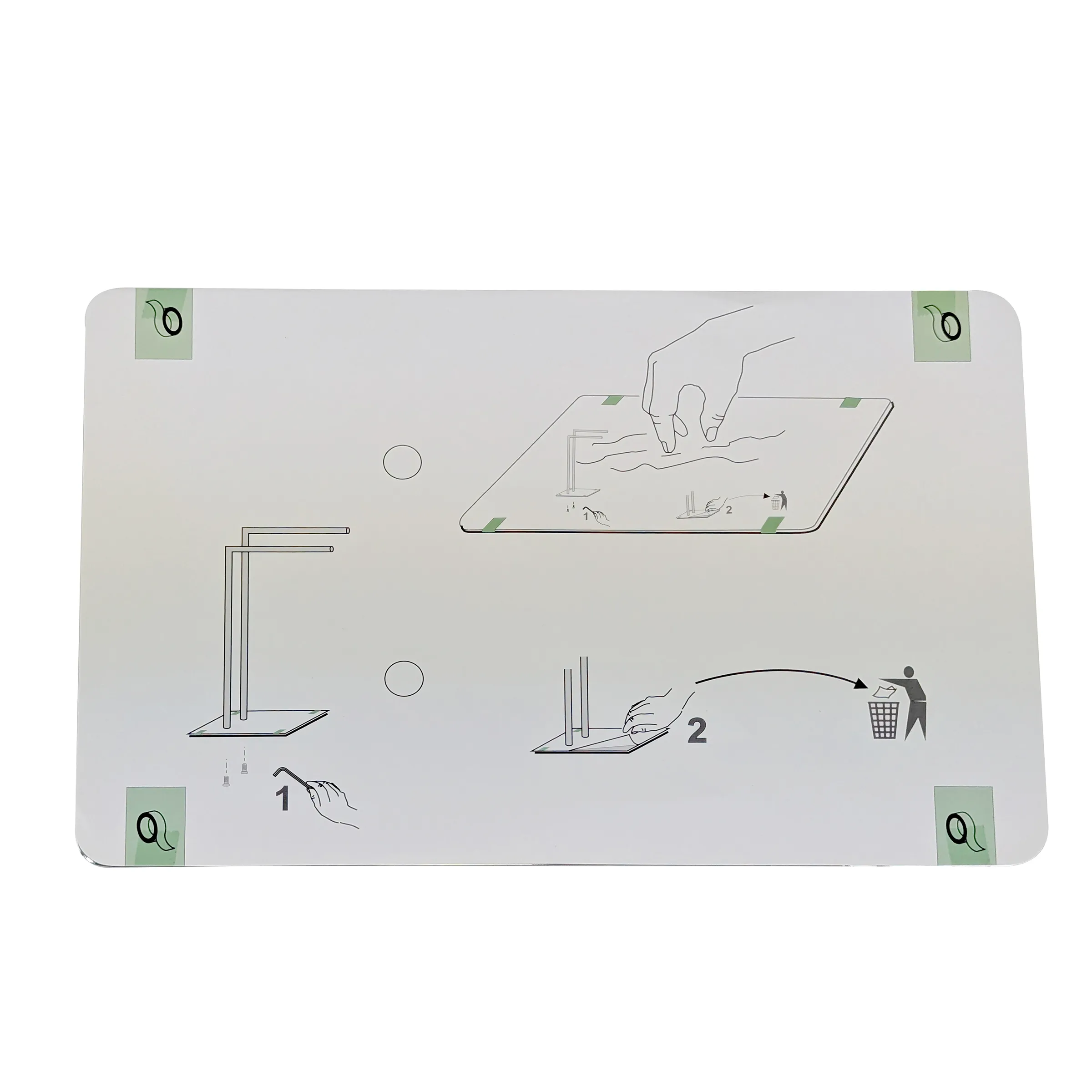 Tablet-Reinigung und Wartungsanleitung - Displaypflege Illustrierte Anleitung zur Reinigung eines Touchscreen-Tablets mit Schritt-für-Schritt-Anweisungen und Entsorgung.