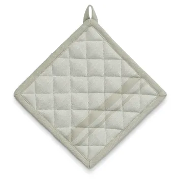 Beige gesteppte Topflappen mit Karo-Muster und Aufhängeschlaufe aus Baumwolle