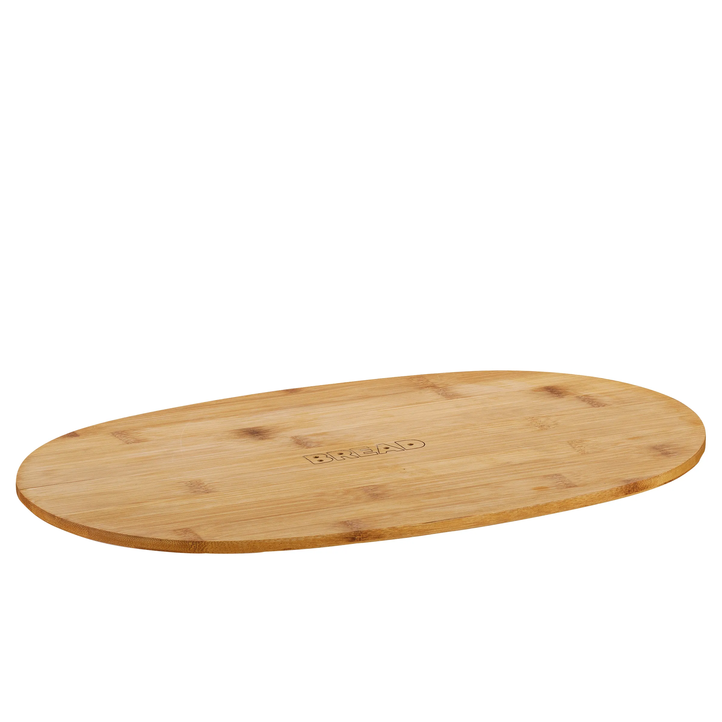 Bambusholz Servierplatte oval BREEO Ovale Bambusholz-Servierplatte mit eingraviertem BREEO-Logo, natürliche Holzmaserung sichtbar