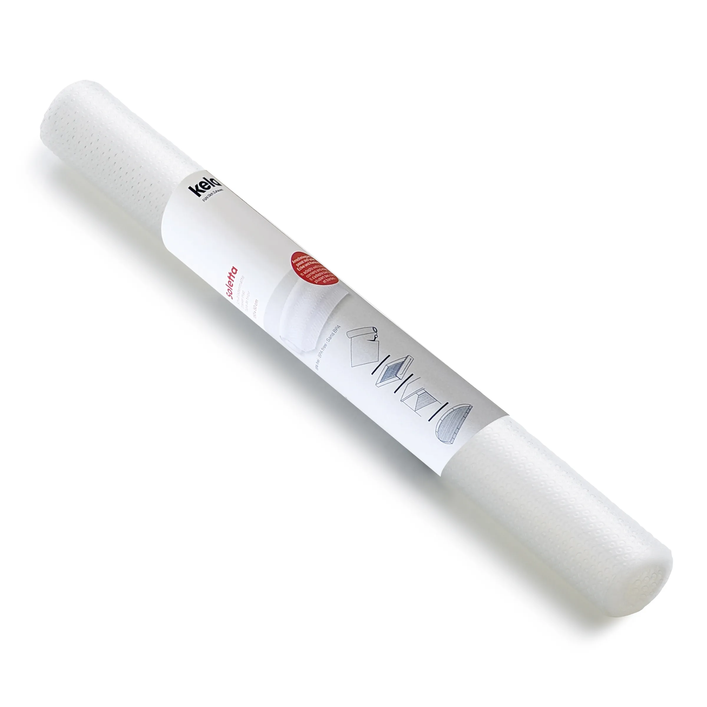Schutzfolie Rolle - Luftpolsterfolie weiß Rolle Schutzfolie oder Luftpolsterfolie in Weiß mit KGM-Markierung und Produktanleitung auf dem Etikett