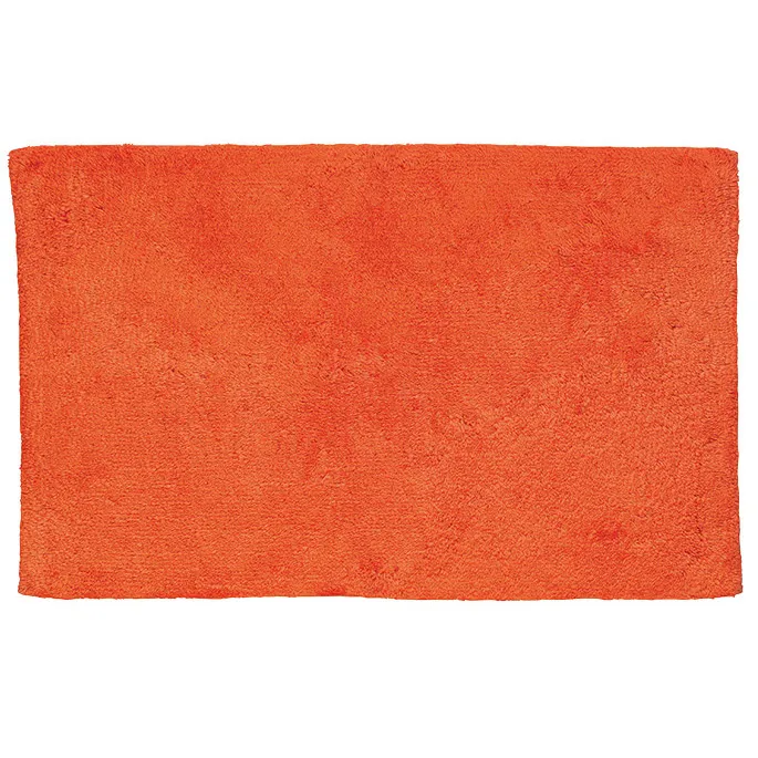 Badvorleger Orange Baumwolle – Weicher Badteppich Orangefarbener Badvorleger aus weichem Baumwollfrottee mit strukturierter Oberfläche