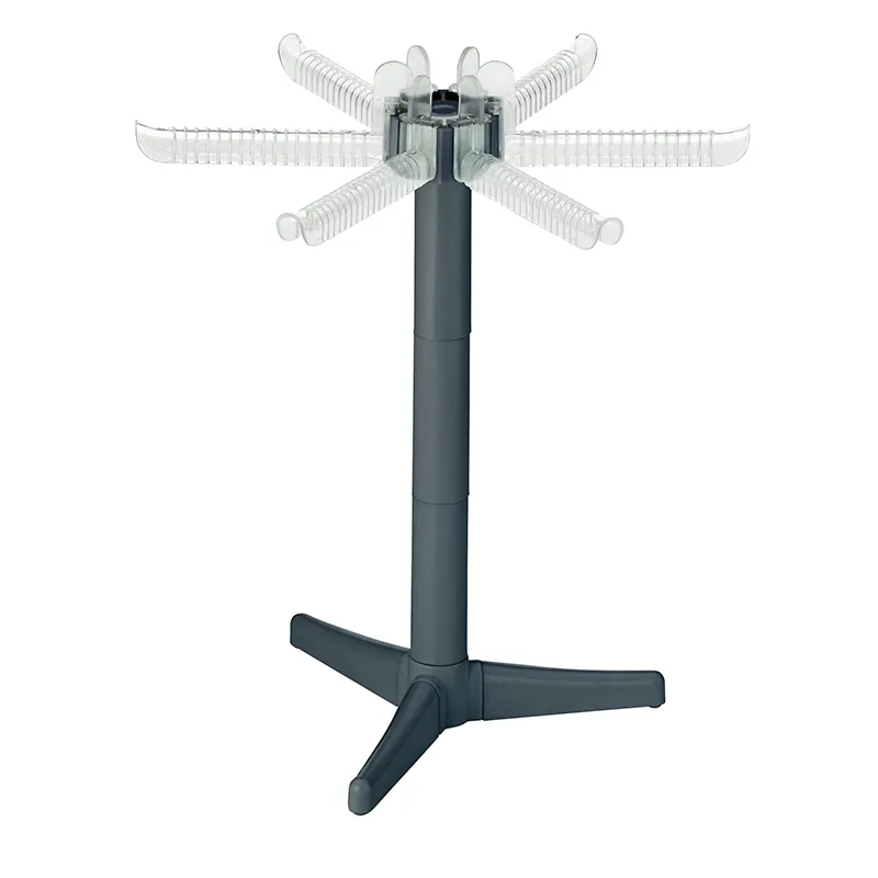 Flaschentrockner Abtropfständer für Babyflaschen mit Abtropfgestell Flaschentrockner mit grauem Standfuß und Gestell mit transparenten Abtropfstäben für Babyflaschen