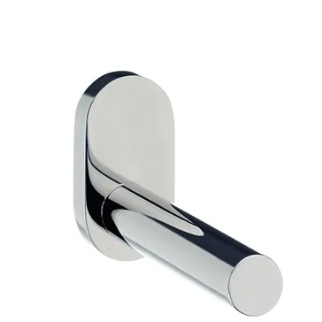 Wandwasserhahn Chrome Design Badezimmer Moderner Wandmontage-Wasserhahn mit glänzendem Chromfinish, runder Basis und geschwungenem Auslauf für Bad oder Küche