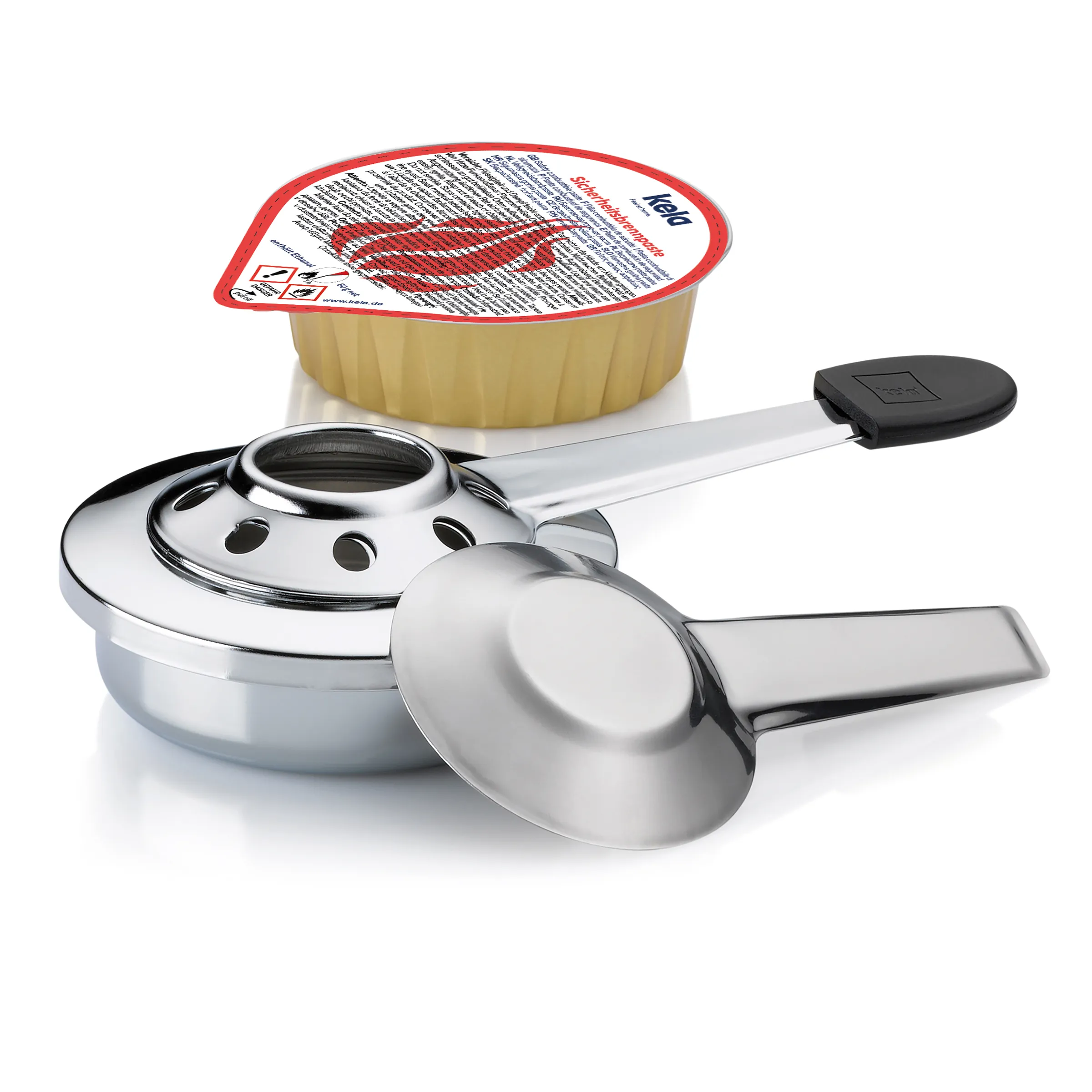 Pastenbrenner Set mit Brennpaste – Edelstahl Fondue Brenner für Rechaud Edelstahl-Pastenbrenner mit Brennpaste-Behälter und Deckel für Fondue oder Warmhaltegeräte