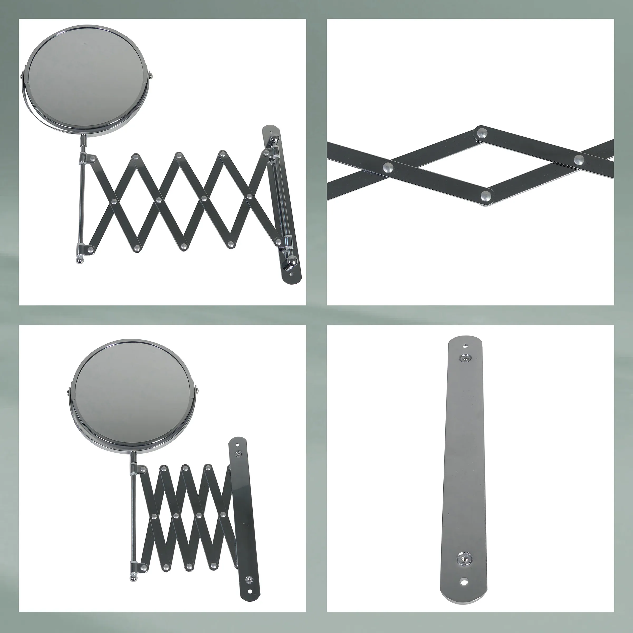 Schwanenhalsleuchte flexibel verstellbar Schwanenhalsleuchte mit flexiblem Schwanenhals und runder grauer Lampe in verschiedenen Positionen