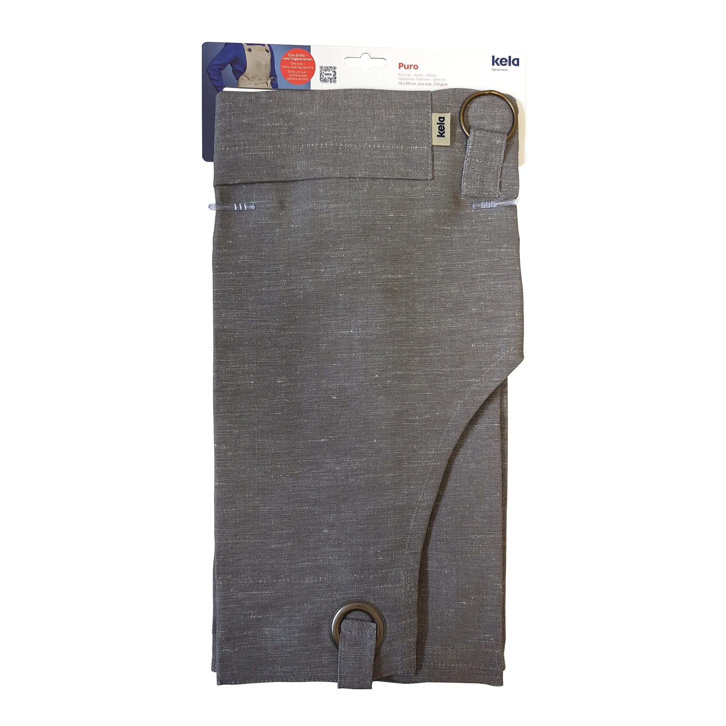 Kela Puro Tisch-Organizer grau - Canvas Schreibtisch-Aufbewahrung mit Stiftfach Grauer Canvas-Tisch-Organizer Puro von kela mit Stiftfach und Schlüsselringen, praktisches Desk-Accessoire