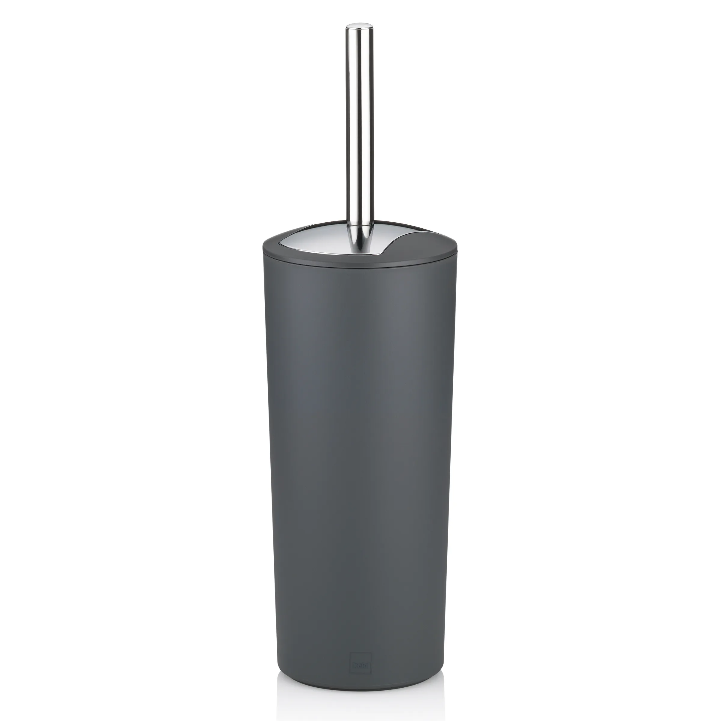 Toilettenbürste mit Behälter grau - modernes Badezimmer Accessoire Grauer Toilettenbürsten-Set mit Kunststoffbehälter und Edelstahlgriff für modernes Badezimmer