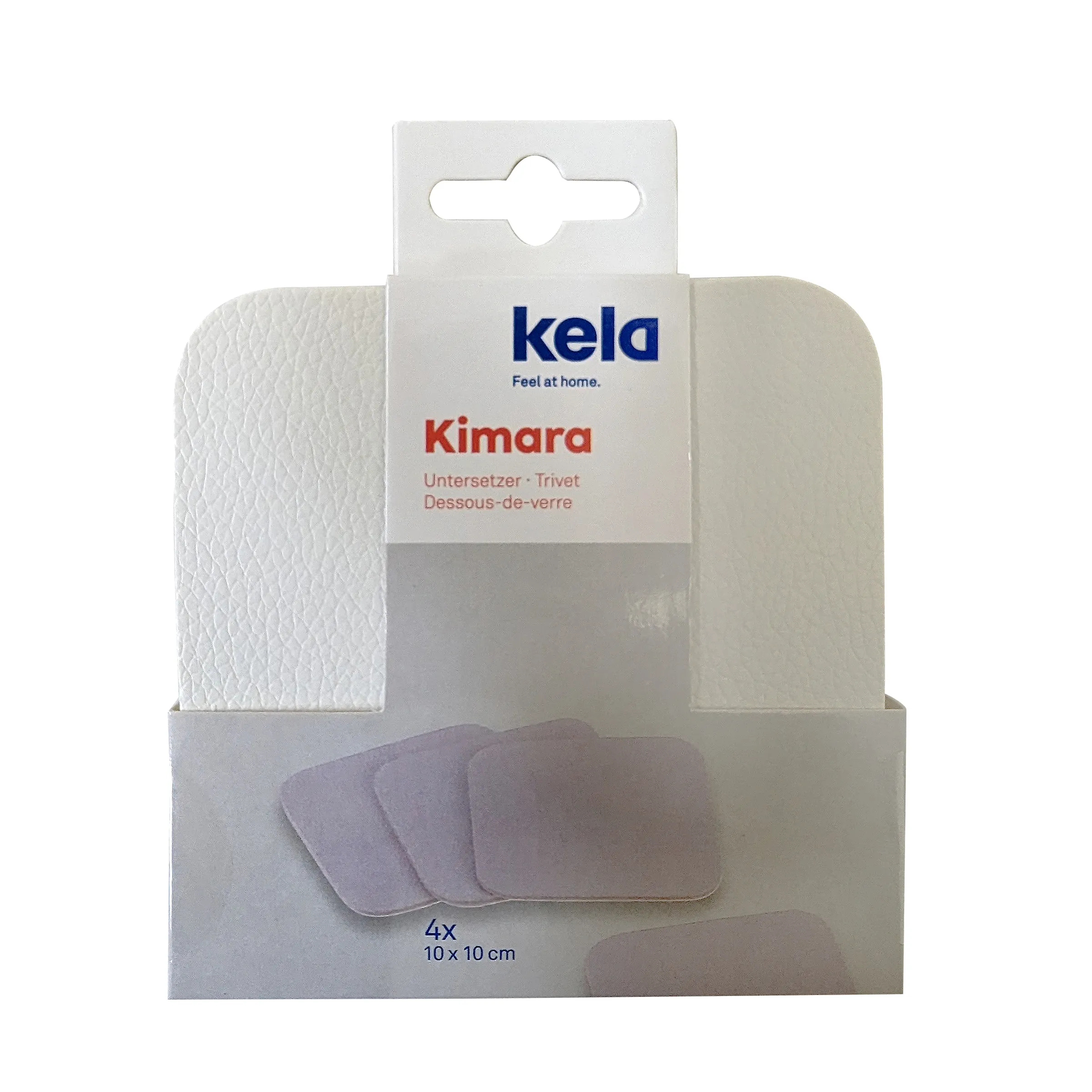 Kela Kimara Untersetzer Set - 8er Pack Tischuntersetzer Kela Kimara Untersetzer Set mit 4 weißen und 4 rosa Untersetzern, je 10x10 cm, in Originalverpackung