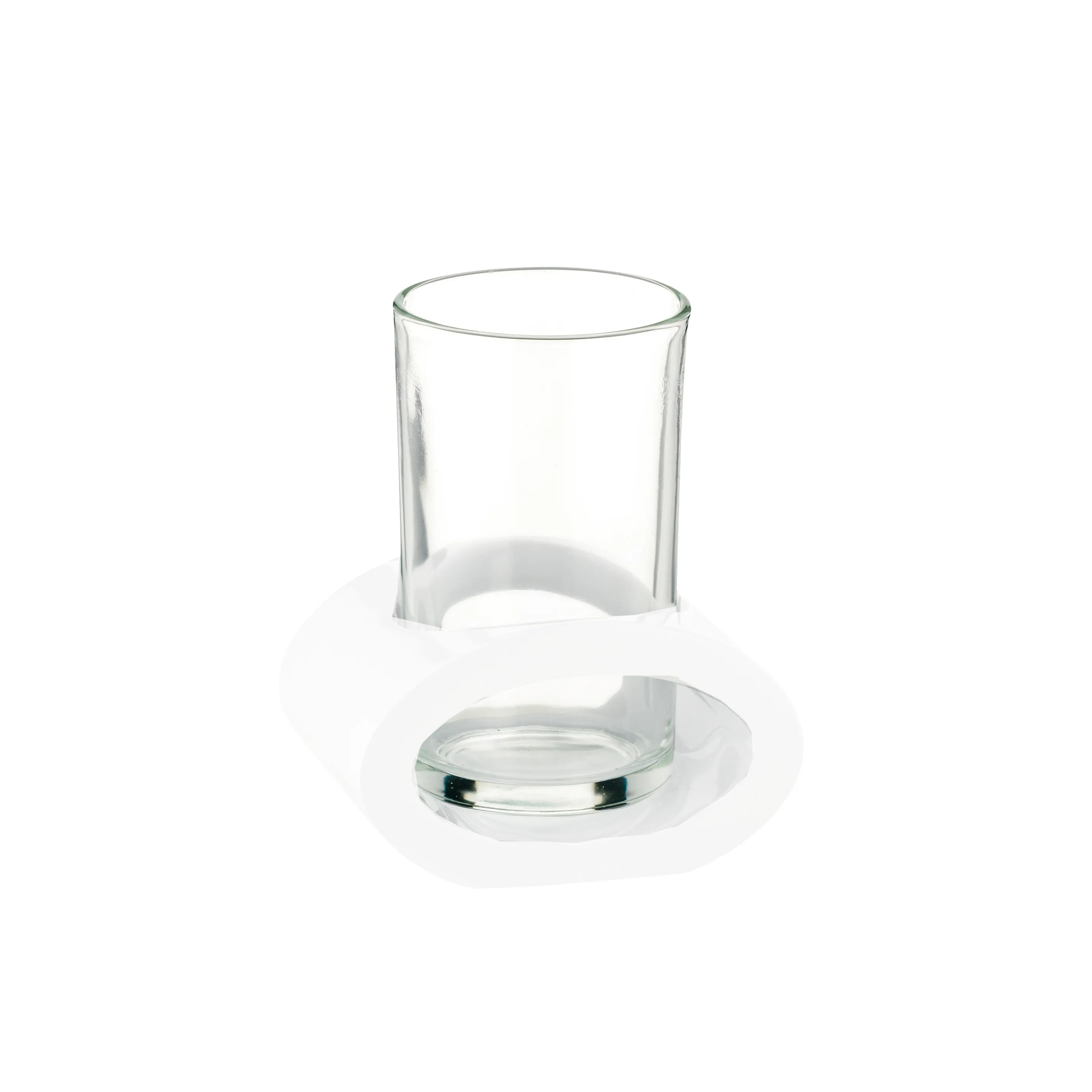 Gobelet à Dents avec Support - Accessoire de Salle de Bain Ensemble de gobelet à dents transparent avec support en plastique blanc, comprenant gobelet et soucoupe