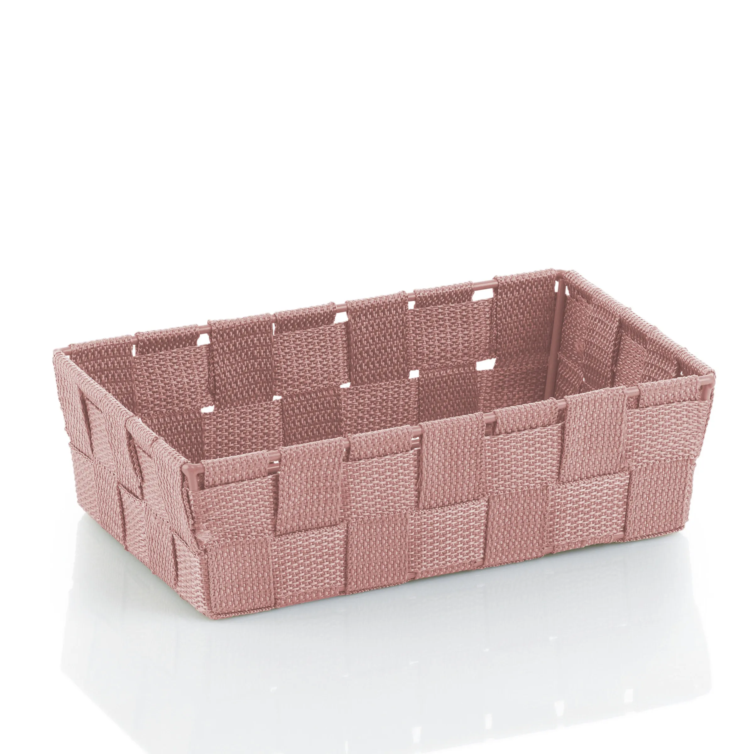 Geflochtener Aufbewahrungskorb Rosa - Organizer mit Fächern Rosa geflochtener Aufbewahrungskorb mit mehreren Fächern zur Organisation