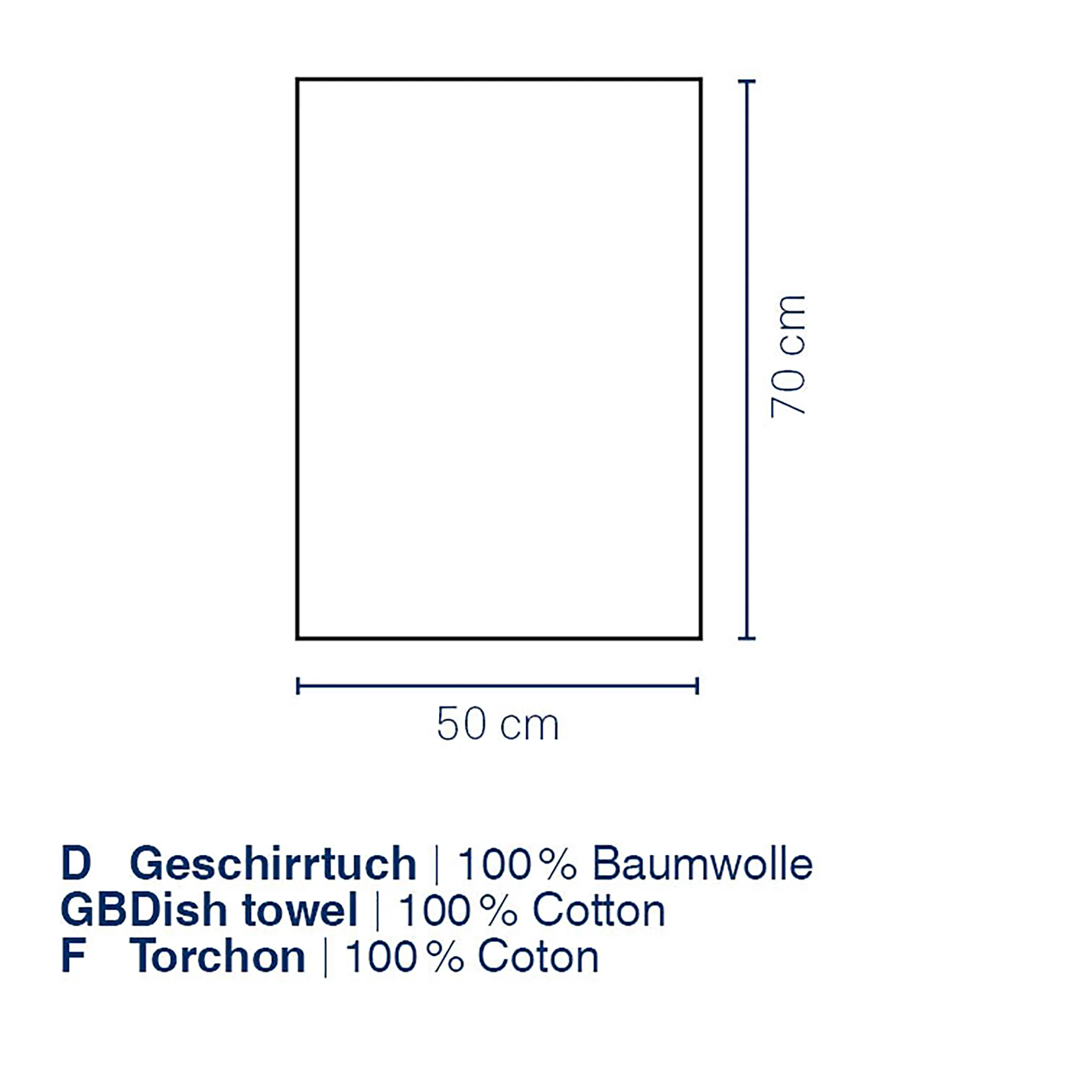 Geschirrtuch 50x70 cm - 100% Baumwolle Geschirrtuch aus 100% Baumwolle mit Abmessungen von 50 cm Breite und 70 cm Höhe