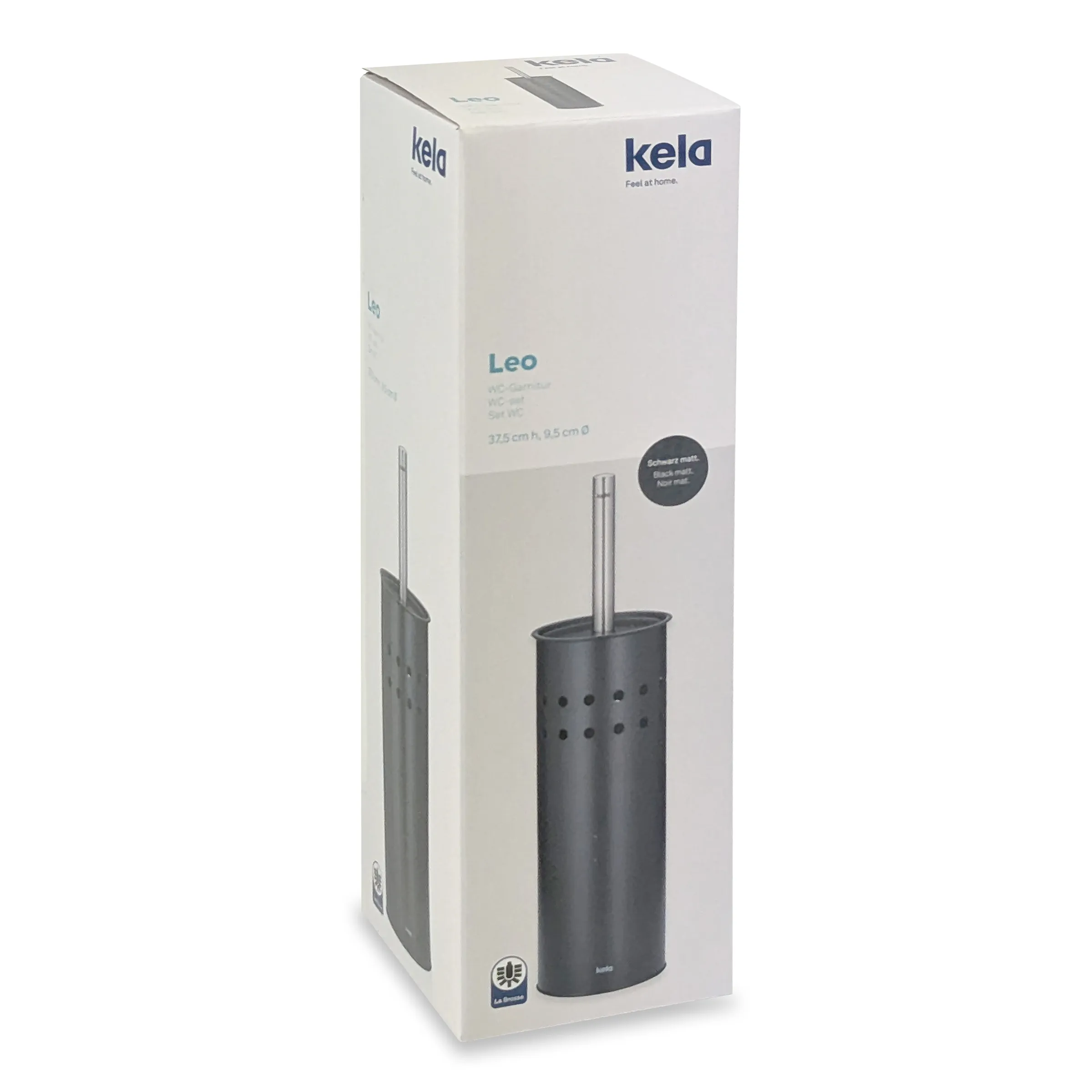 Kela Leo Toilettenbürste in Anthrazit mit Edelstahlhalter und Bürste in der Originalverpackung