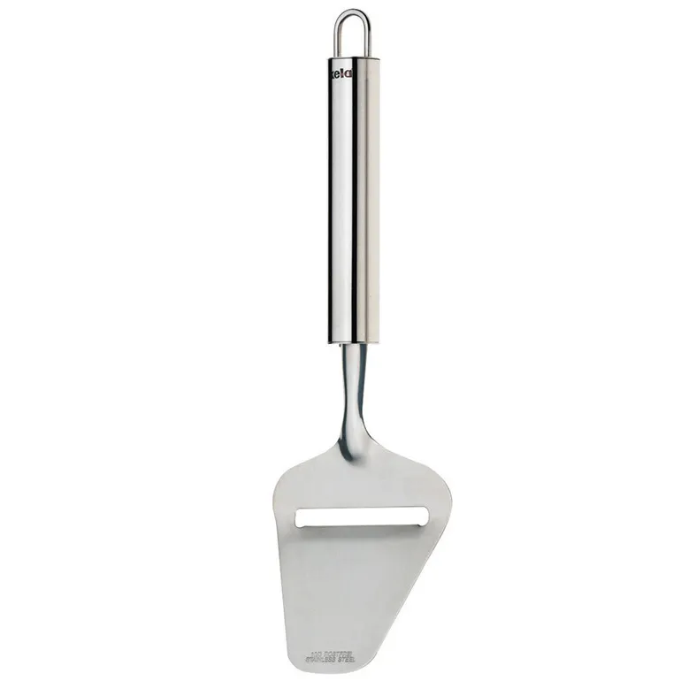 Käsehobel Edelstahl - Professionaler Käsereibe mit ergonomischem Griff Edelstahl-Käsehobel mit langem Griff und trapezförmiger Klinge mit Schlitz zum Hobeln von Käse