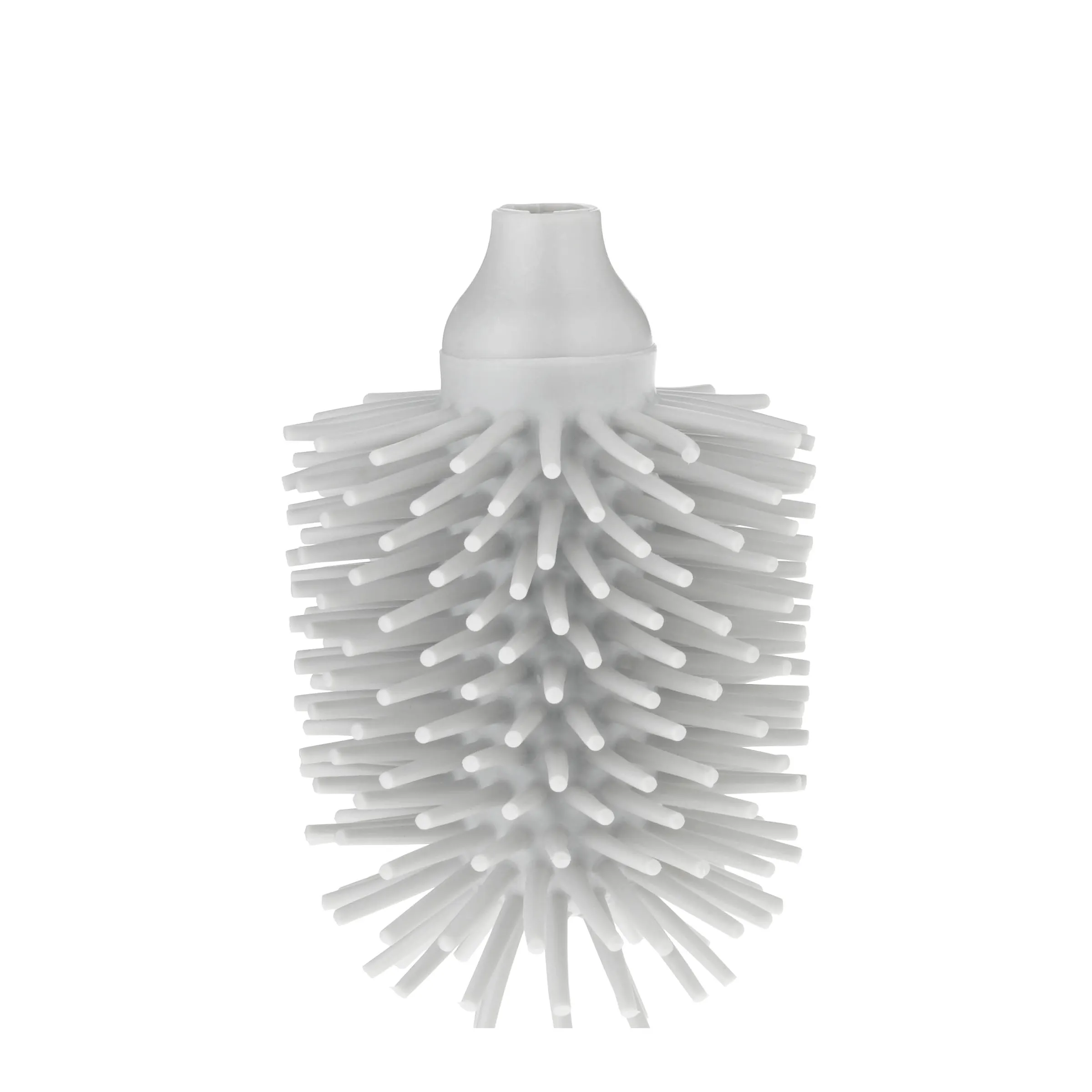 Ersatz-Toilettenbürste weiß - Austauschbürste für WC-Garnitur Weiße Ersatz-Toilettenbürste mit flexiblen Kunststoffborsten in zylindrischer Form auf hellem Hintergrund