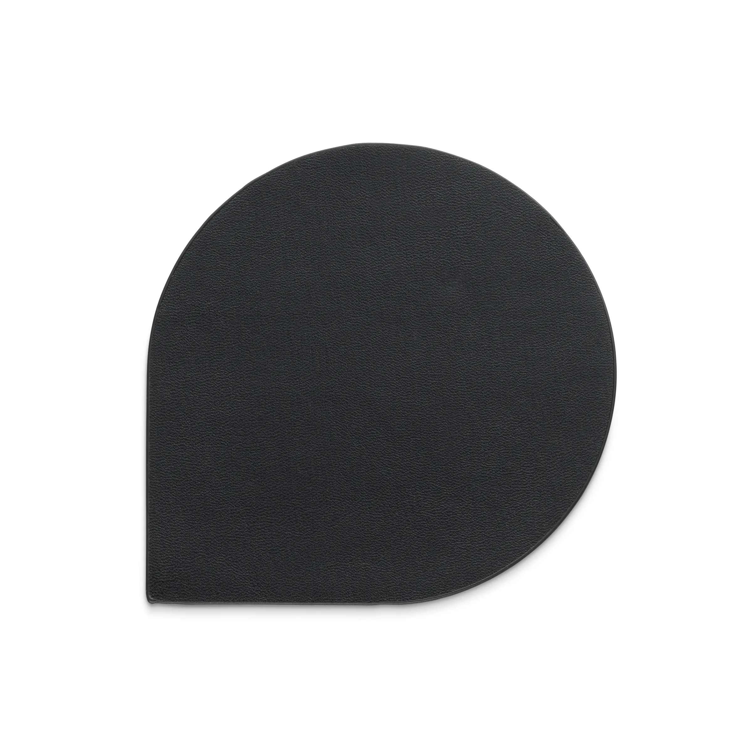 Schwarzes Halbkreis Mousepad - Ergonomische Mausunterlage Schwarze halbkreisförmige Mousepad-Form mit strukturierter Oberfläche auf weißem Hintergrund