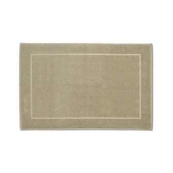Beige Badezimmermatte mit rechteckigem Design und erhabenenem Rand, hochwertige Baumwollmischung