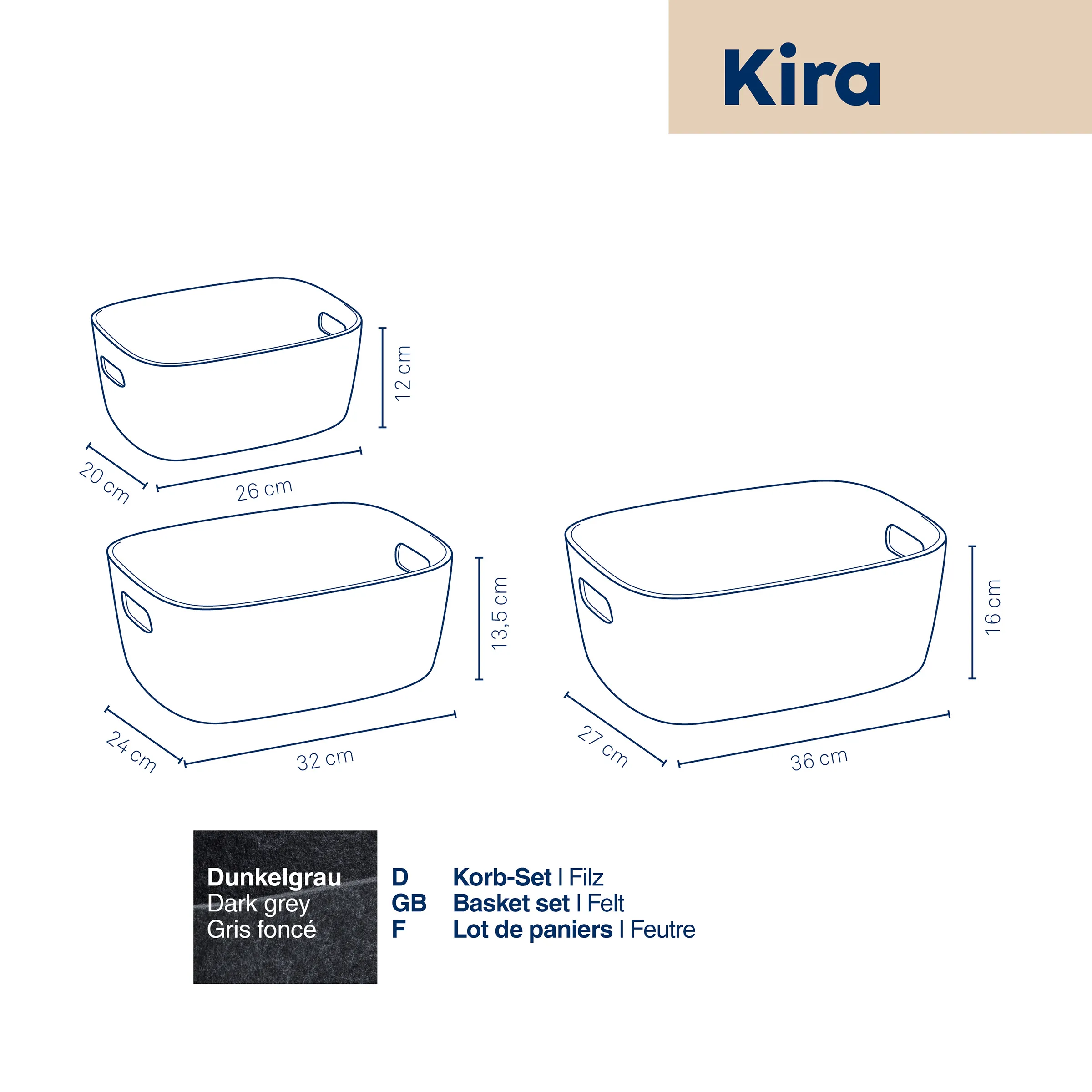 Korb-Set Kira 3tlg. Korb-Set Kira 3tlg.