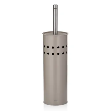 Kela WC-Bürstenhalter in Taupe mit Edelstahl-Griff und perforiertem Design