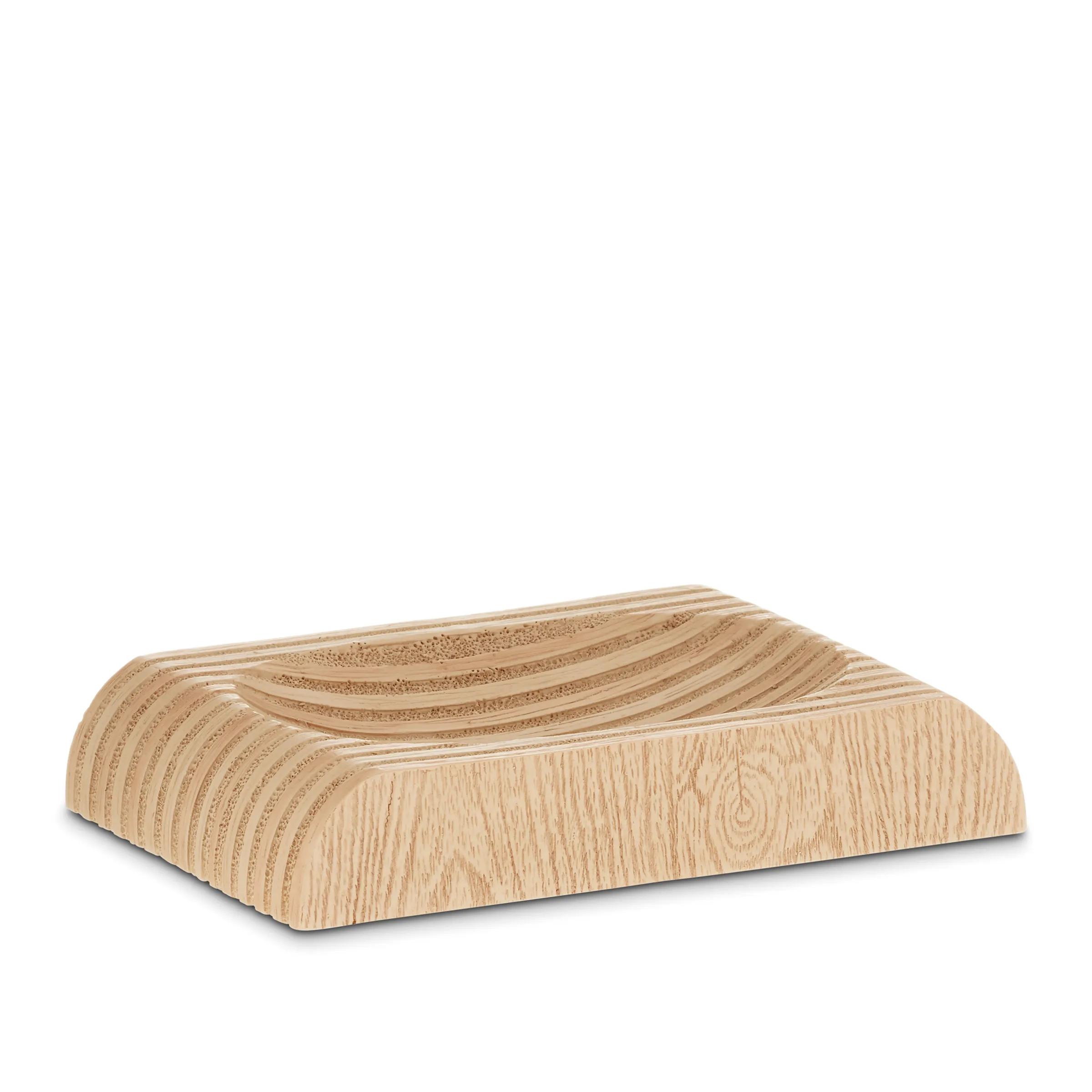 Naturholz-Schreibtischorganizer mit wellenförmigem Design aus Eichenholz, moderne minimalistische Aufbewahrung