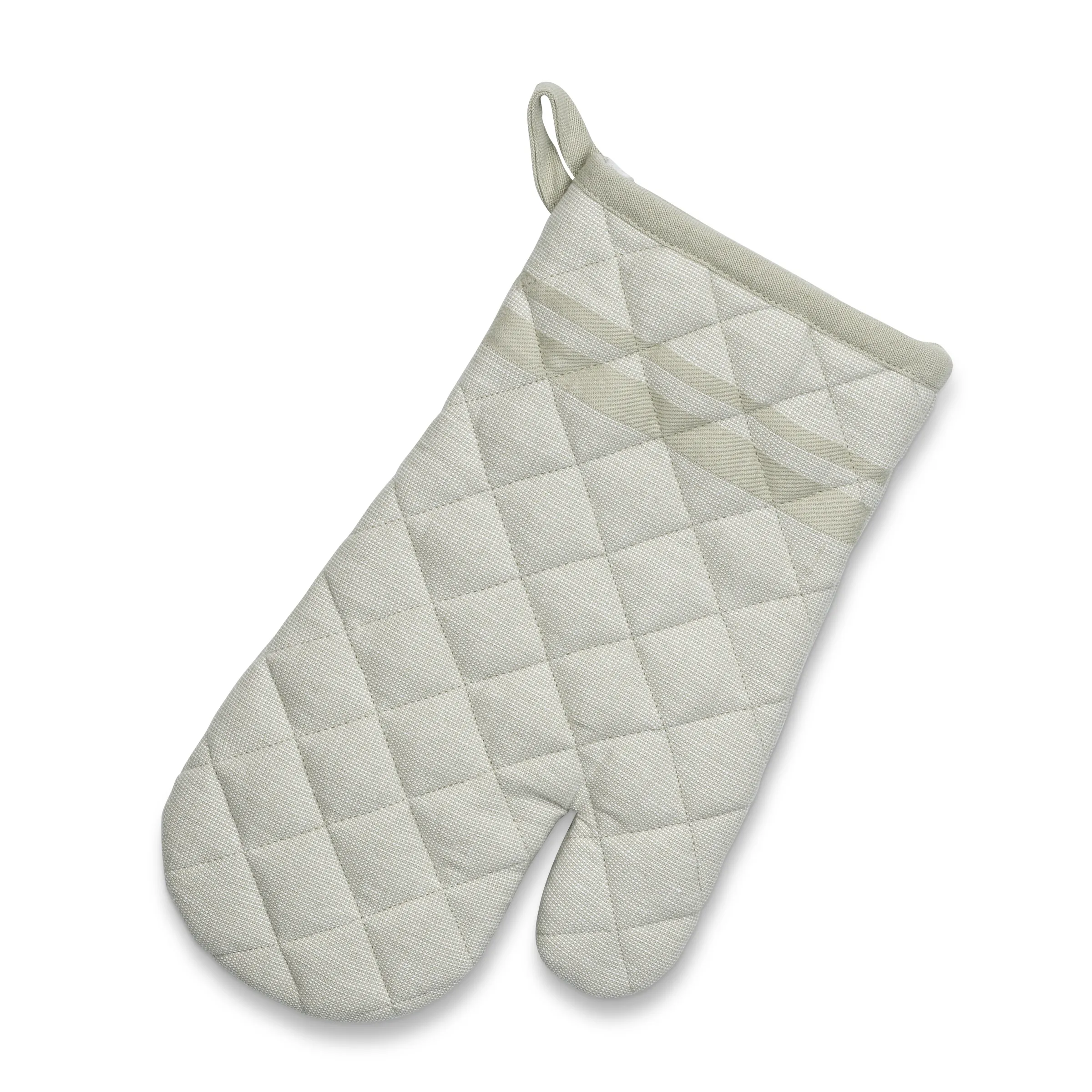 Beige Ofenhandschuh mit gestepptem Diamant-Muster und Schlaufe zum Aufhängen