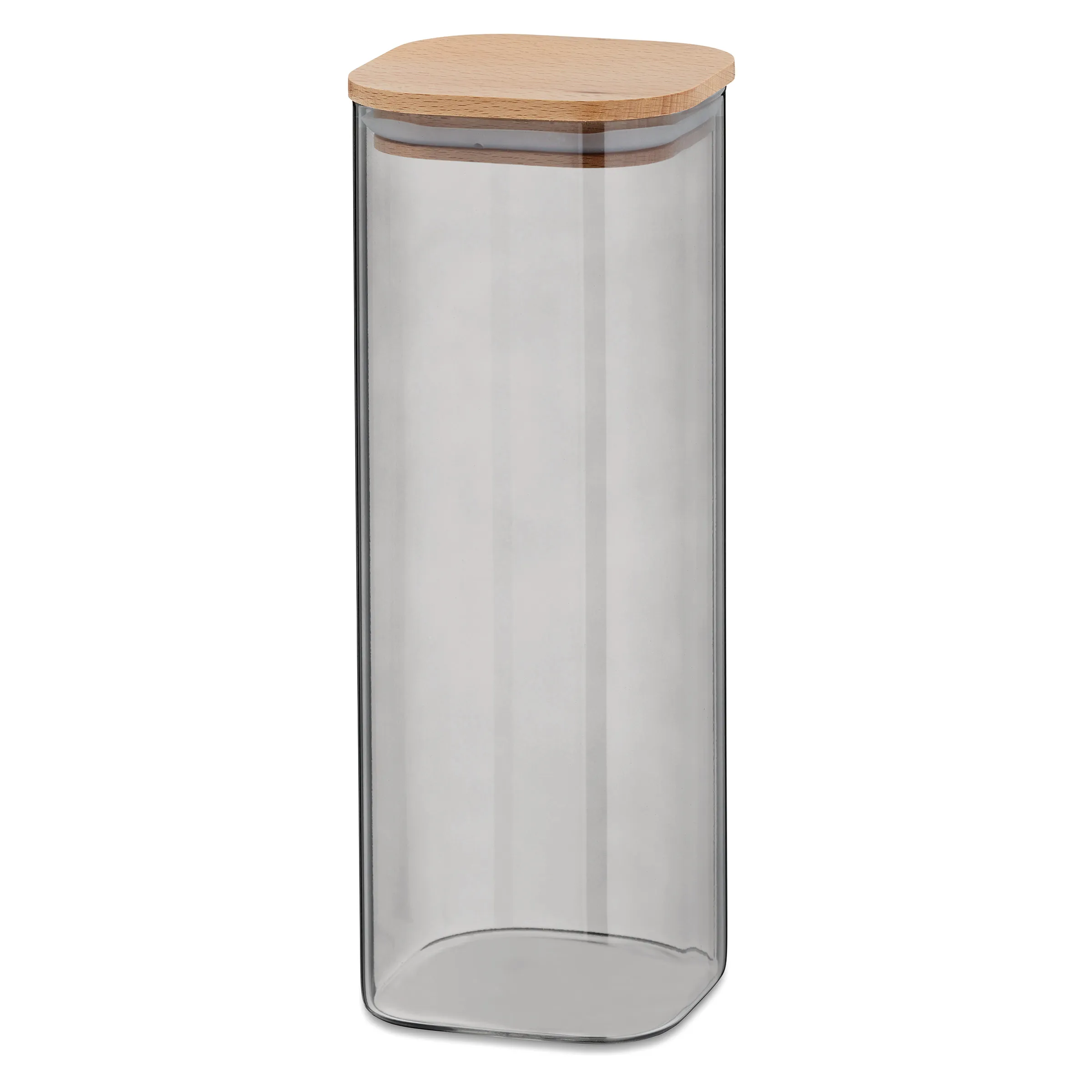 Glasspeicherbehlter mit Holzdeckel - Luftdichte Aufbewahrung Glasbehlter mit Holzdeckel und Gummidichtung, ideal zur Aufbewahrung von Lebensmitteln und Speisen