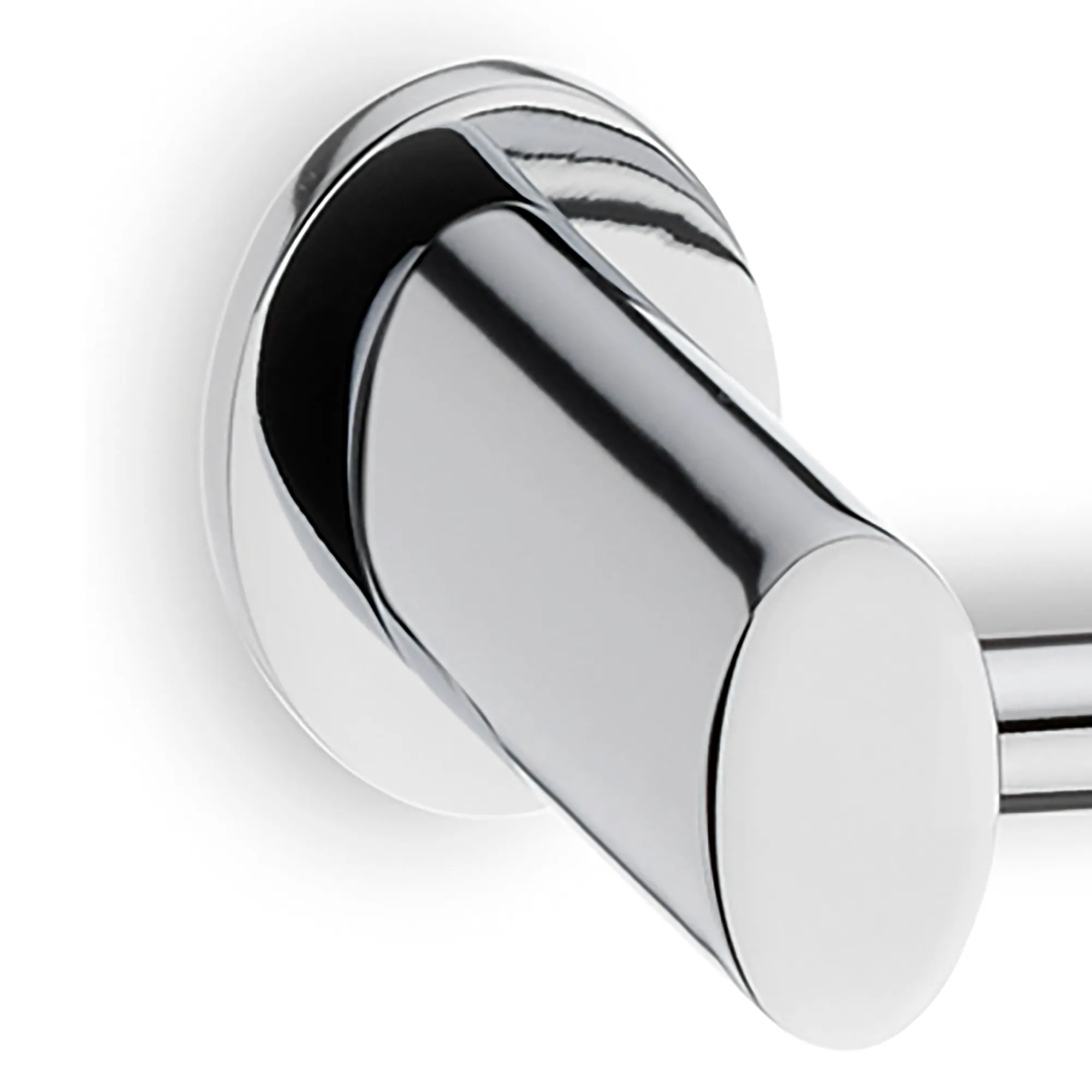 Moderner verchromter Wandhaken mit rundem Griff und eleganter Designform für Badezimmer oder Küche