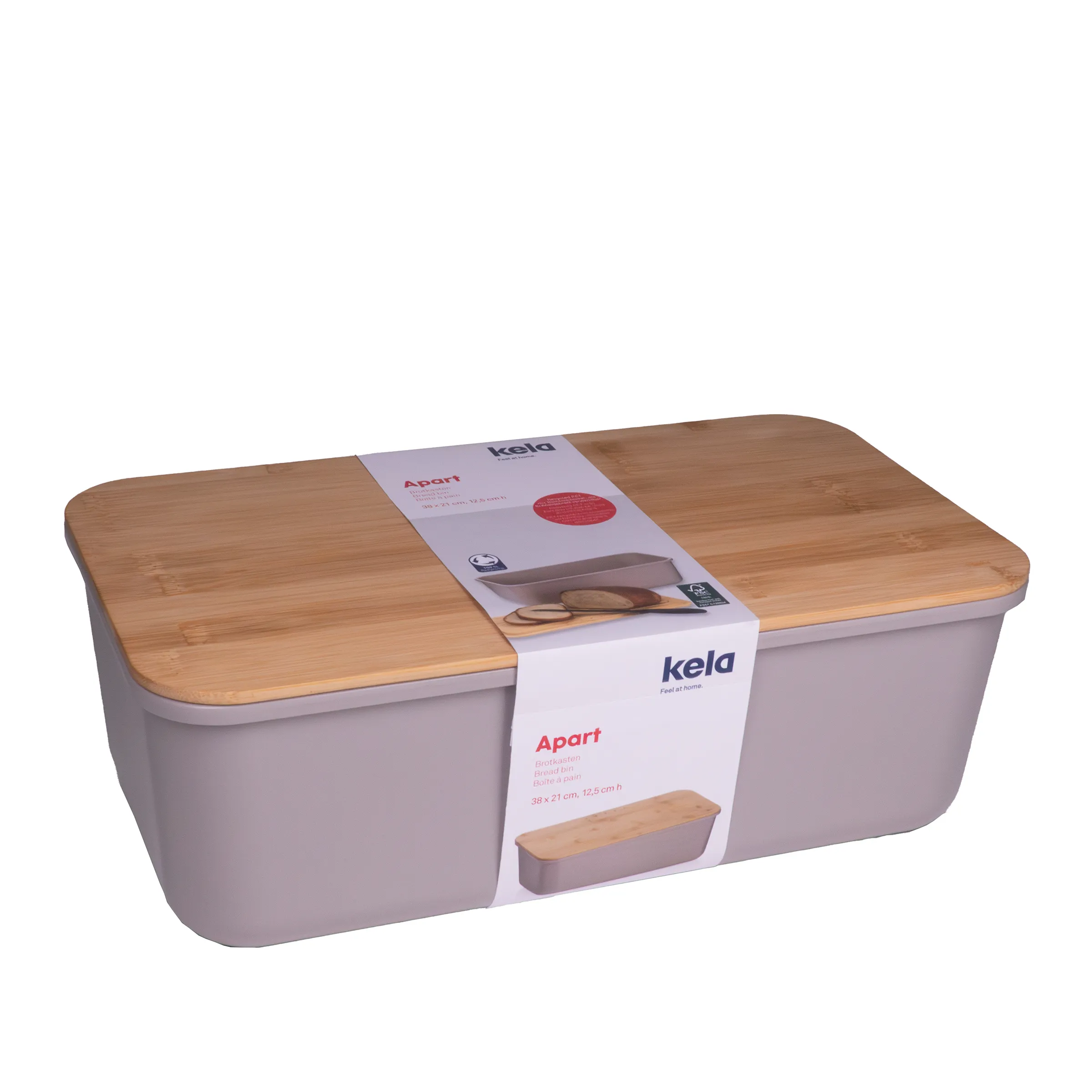 Kela Apart Brotdose Bambusdeckel - Lunch Box mit Trennwand Kela Apart Brotdose mit zwei Fächern in Pastelllila mit Bambusdeckel, 38 x 21 cm
