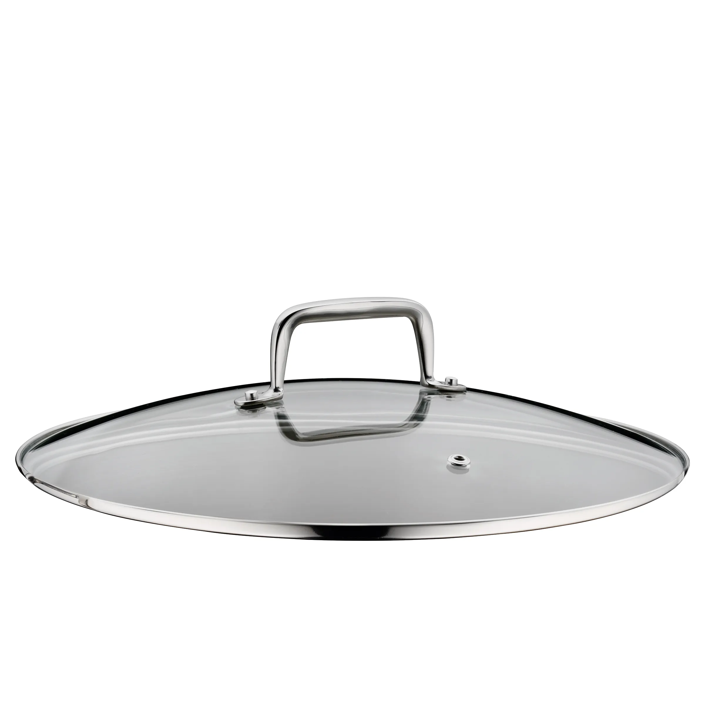 Glasdeckel mit Edelstahlgriff für Töpfe Transparenter Glasdeckel mit Edelstahlgriff und Rand für Kochtöpfe und Pfannen